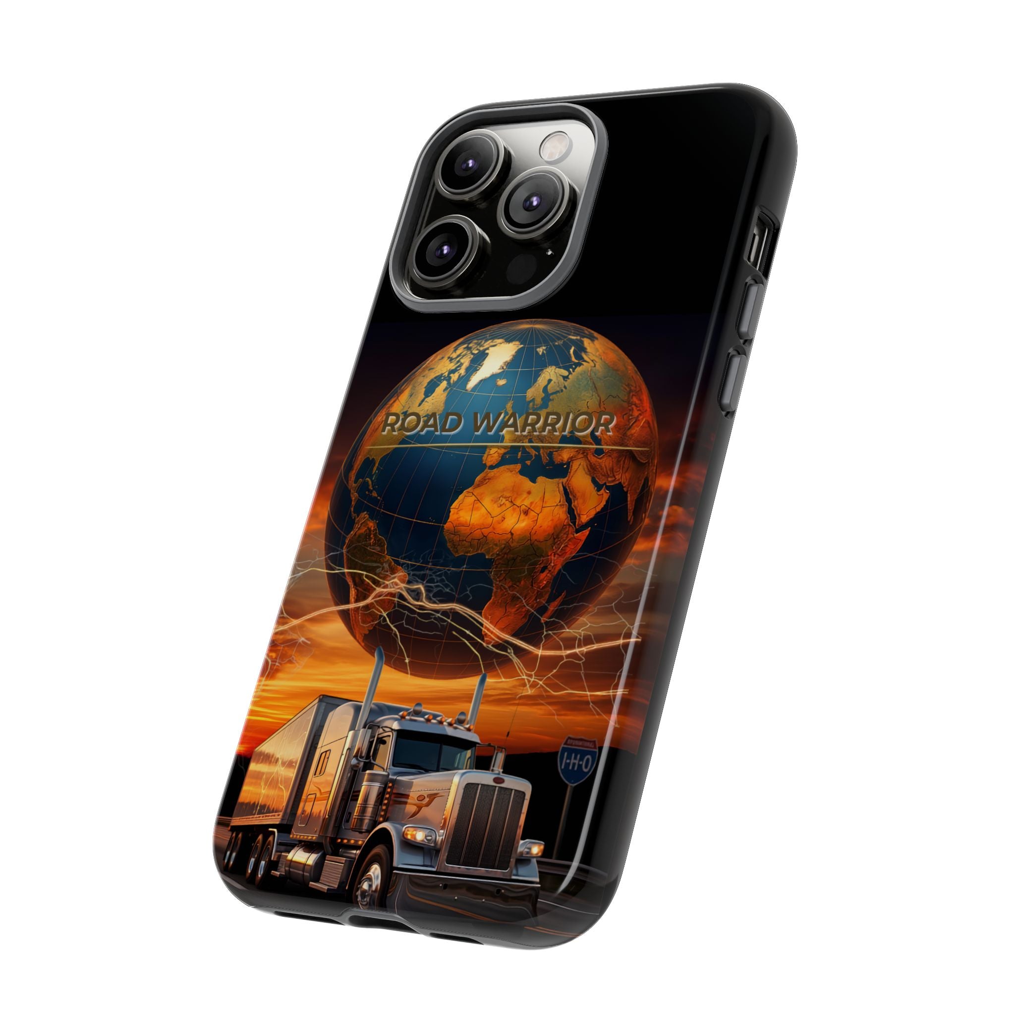 Truck Driver Phone Case — 'Global Road Warrior' Semi Truck Globe Tough Phone Cover