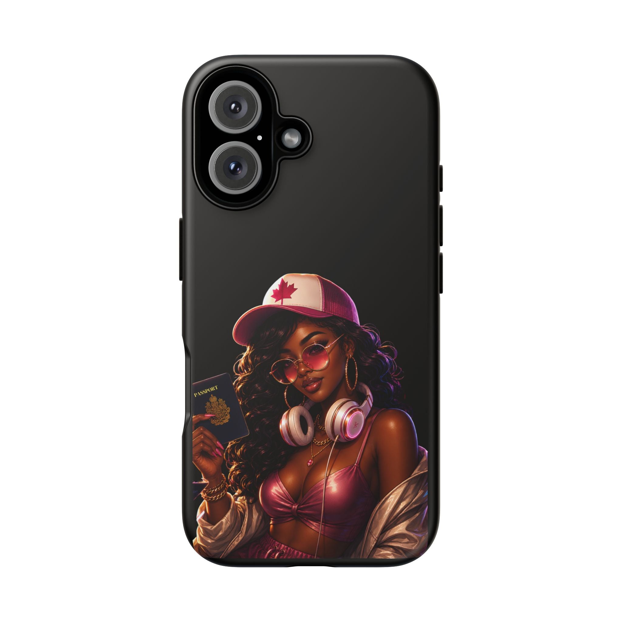 Phone Case — Stylish Urban Woman Design with Maple Cap