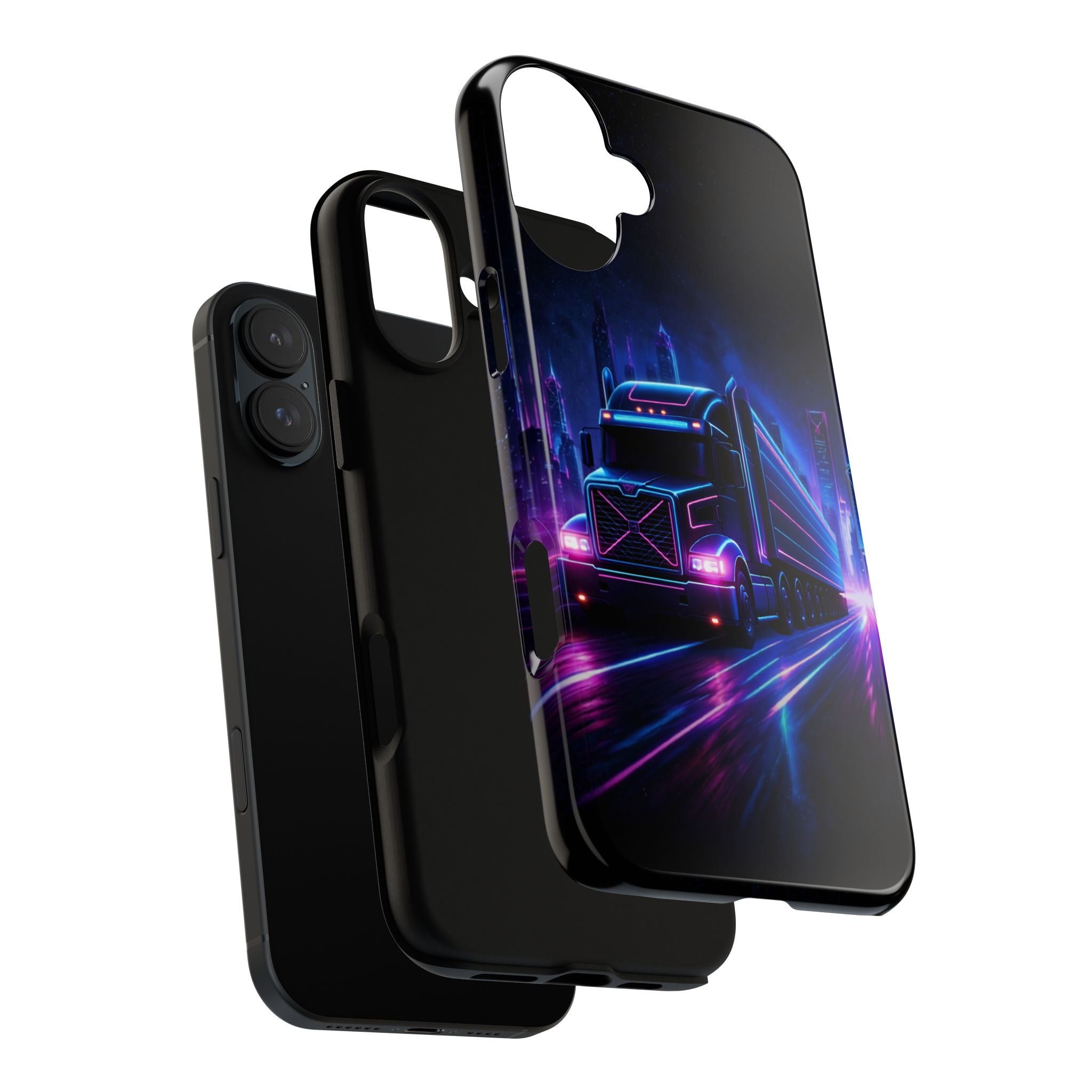 Neon Retro Rig Phone Case — Trucker Semi Truck Nightscape Protective Case