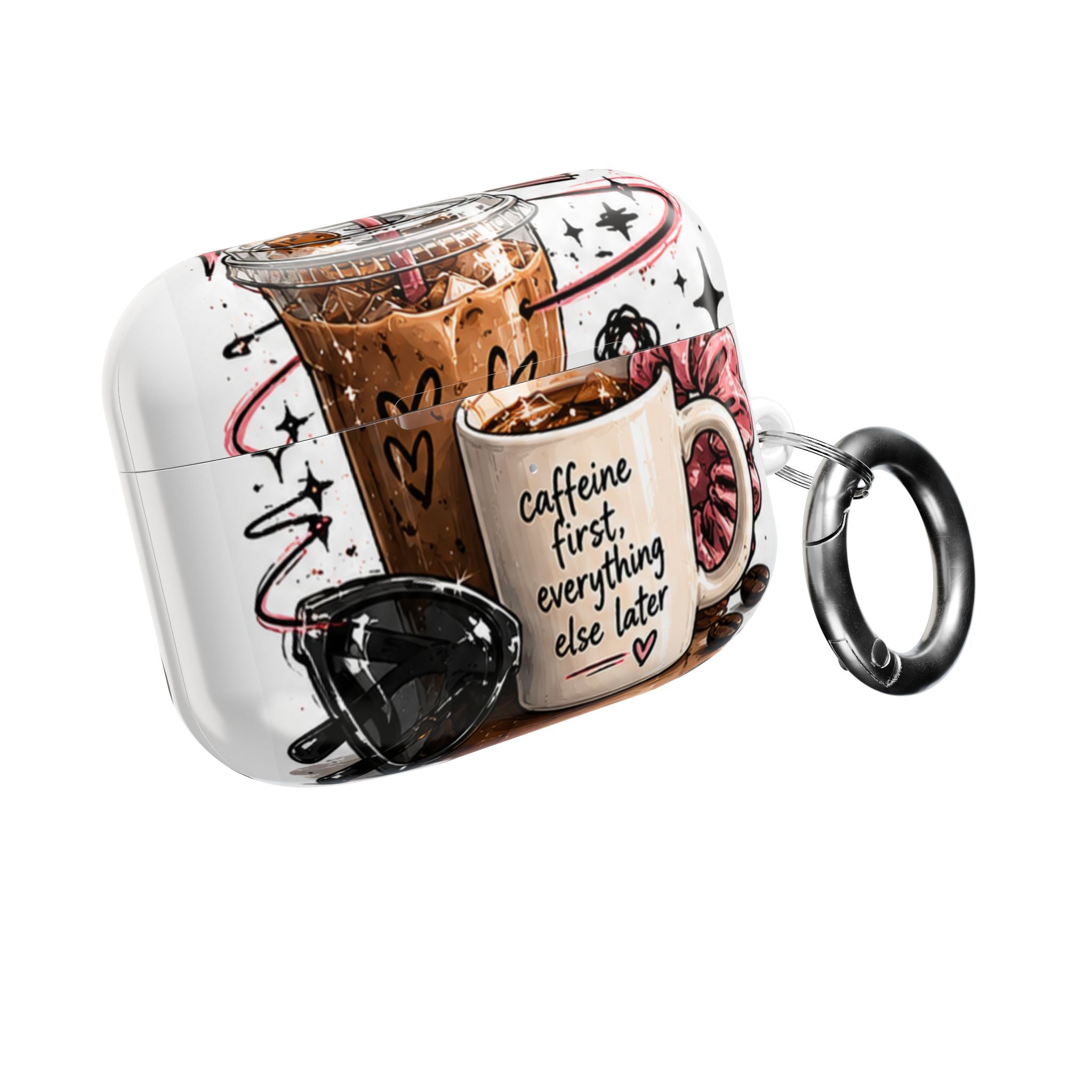 Coffee Lover AirPod Case — “Caffeine First, Everything Else Later” Protective Case