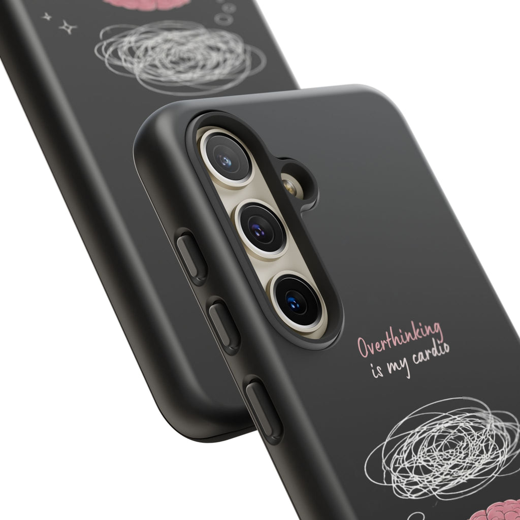 Phone Case — "Overthinking Is My Cardio" Cute Meditating Brain Protective Case