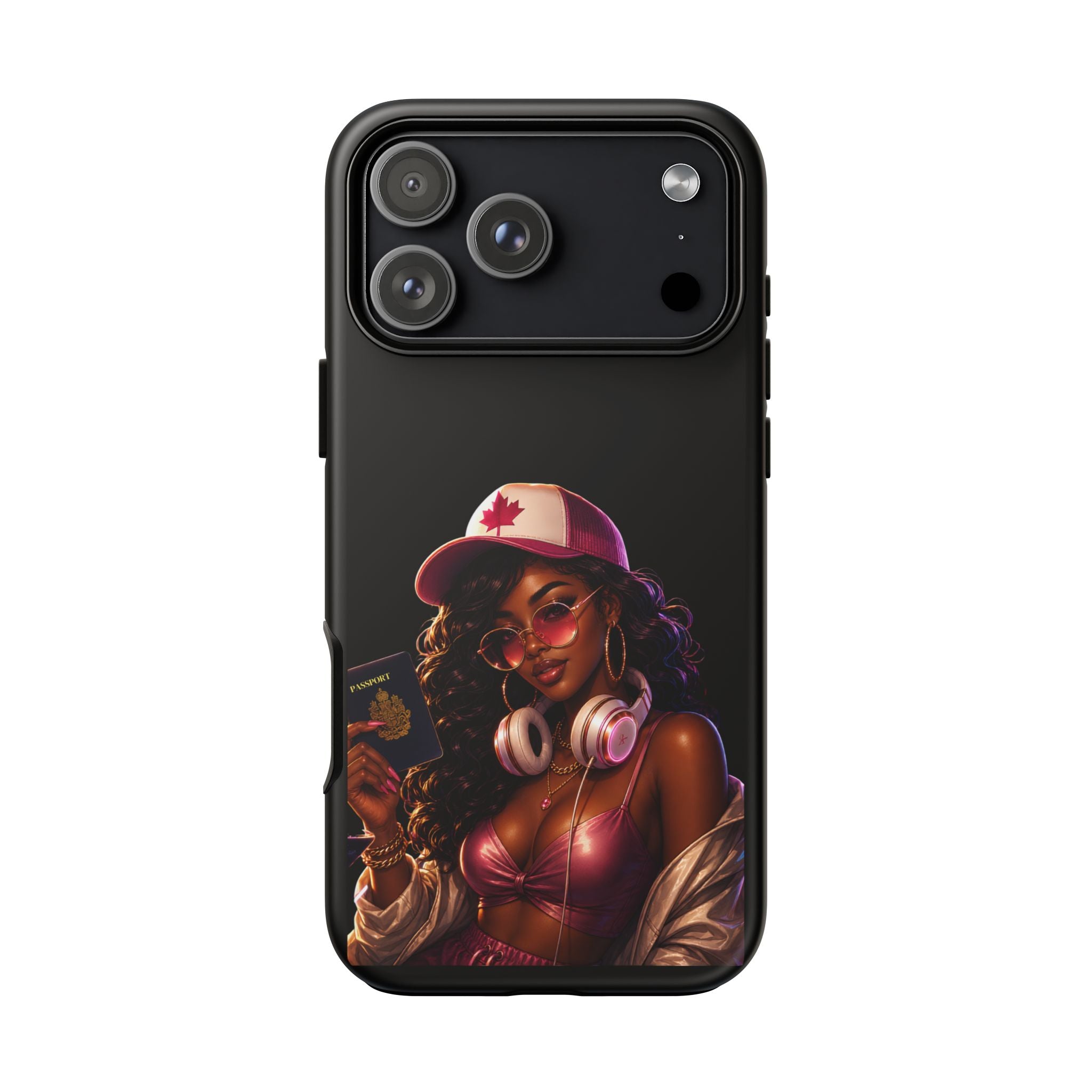 Phone Case — Stylish Urban Woman Design with Maple Cap
