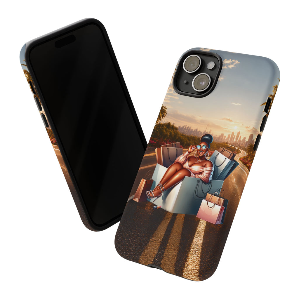 Phone Case — Chic Shopper Illustration on Cloud Background