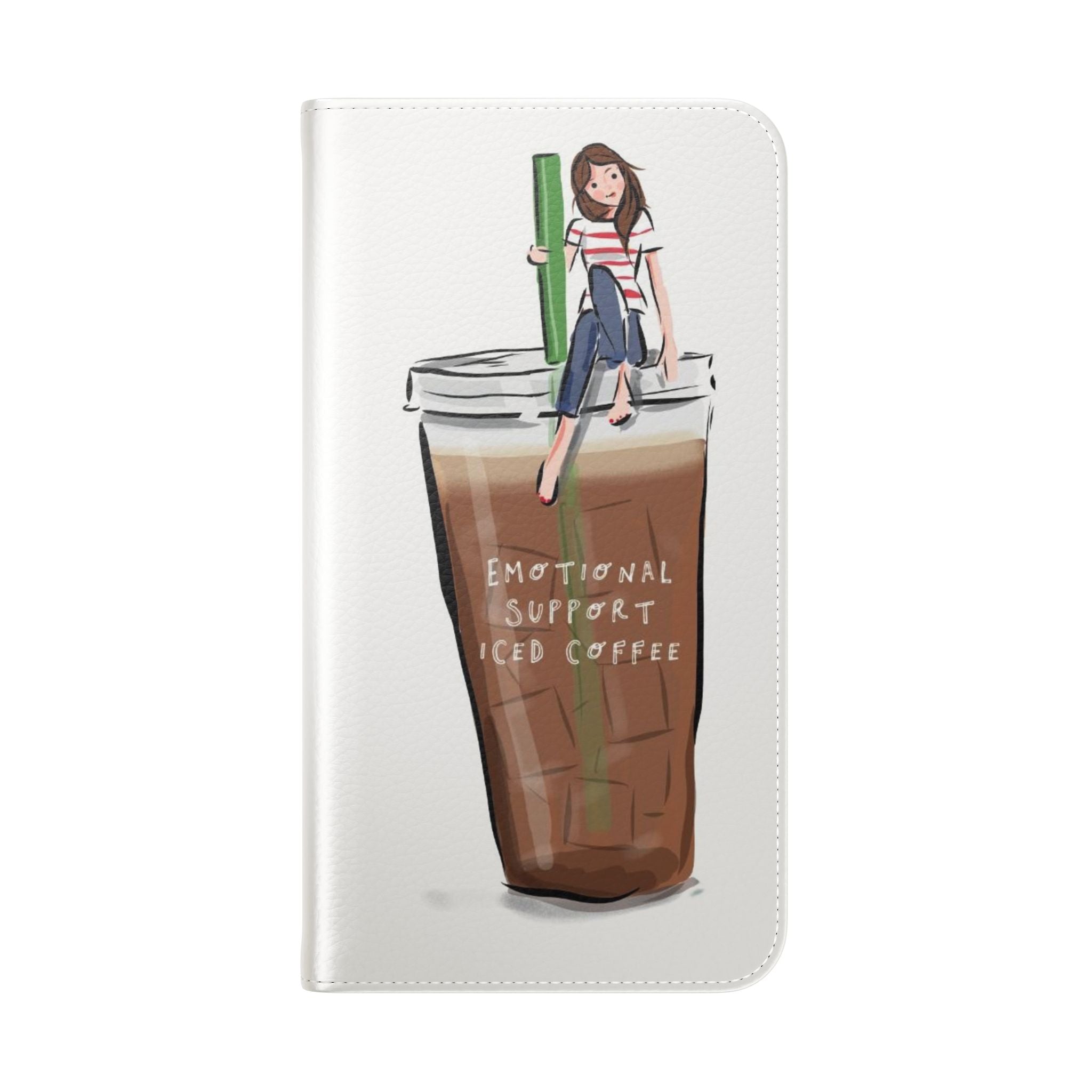 Flip Case — "Emotional Support Iced Coffee" Phone Wallet Case