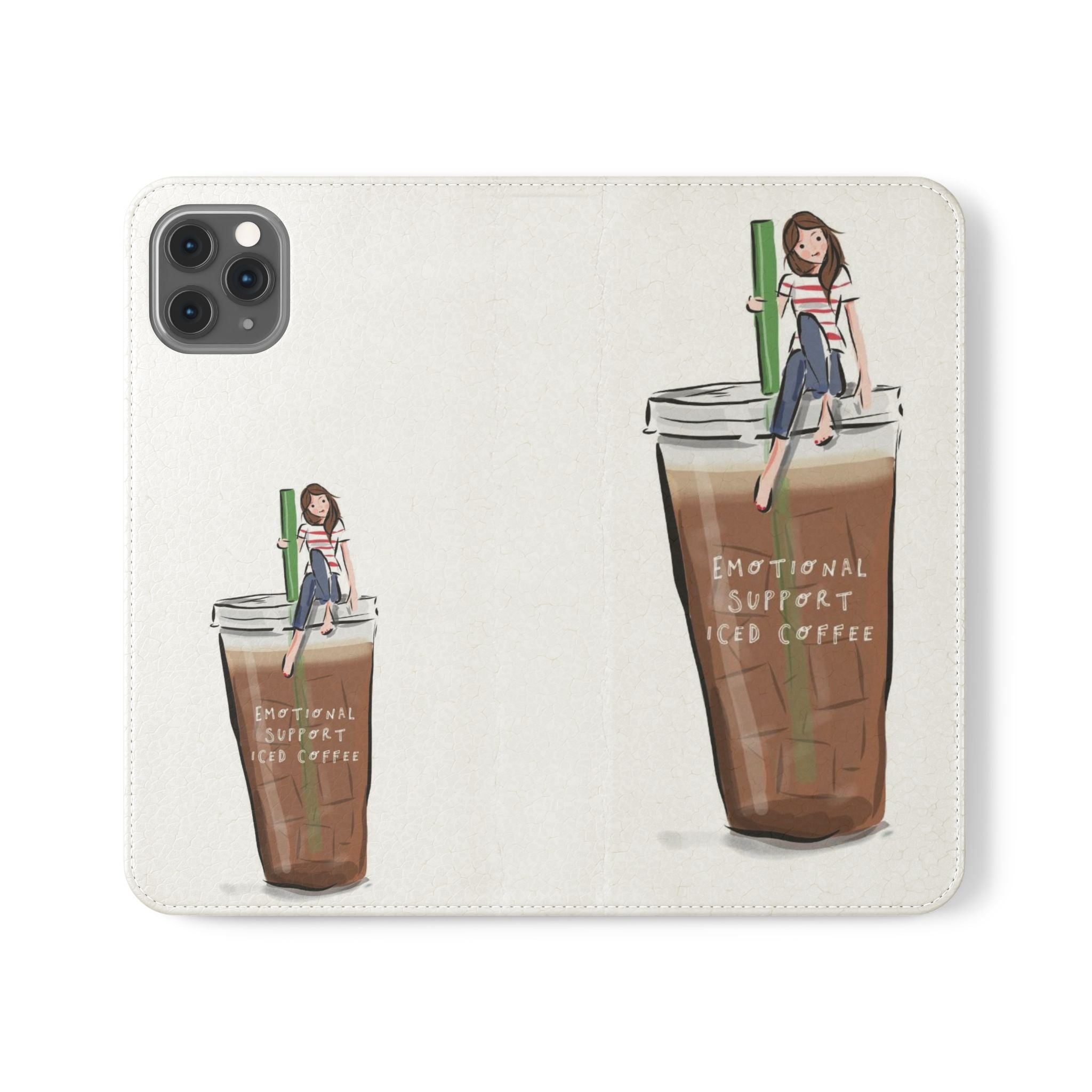 Flip Case — "Emotional Support Iced Coffee" Phone Wallet Case