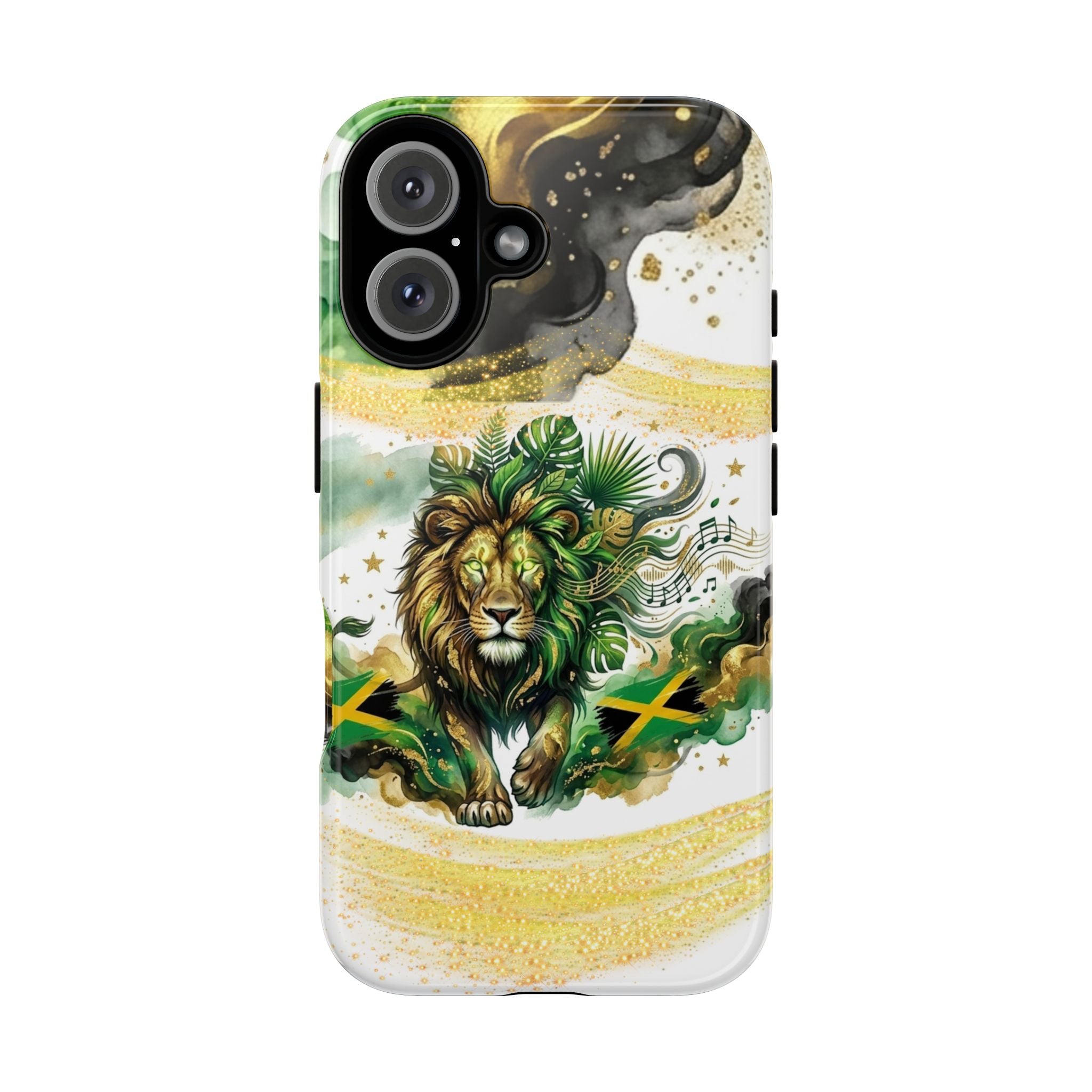 Reggae Lion Phone Case — Jamaican Flag Rasta Art Tough Phone Cover