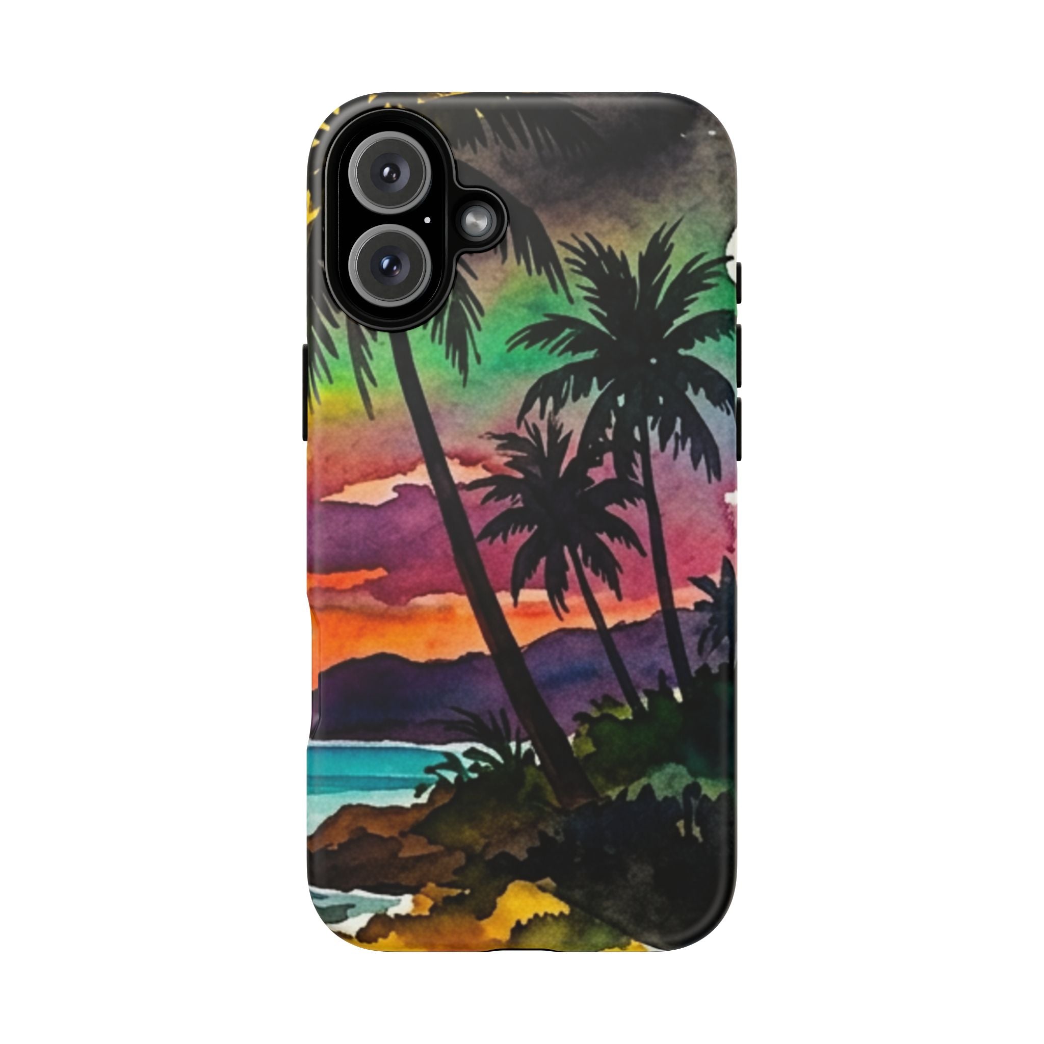 Tropical Sunset Phone Case – Palm Tree Beach Protective Cover
