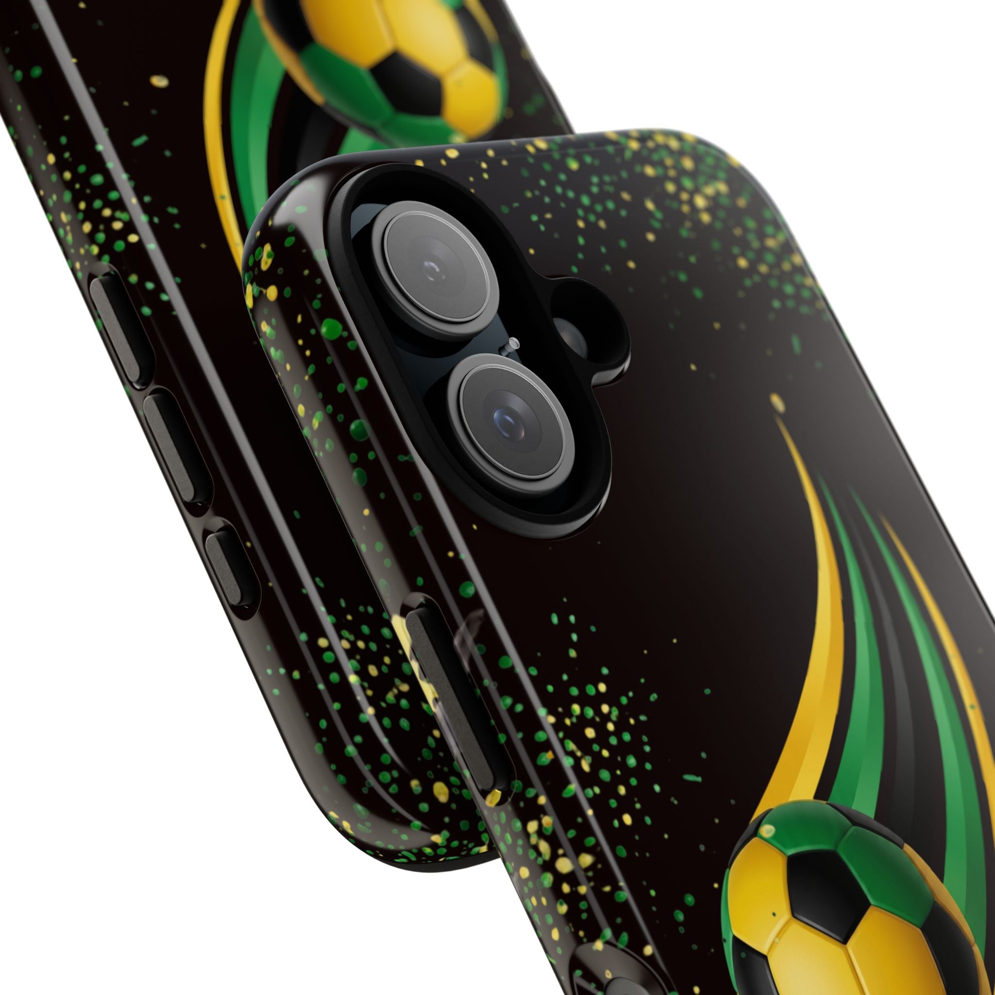 Soccer Comet Tough Phone Case – Green & Yellow Football Design