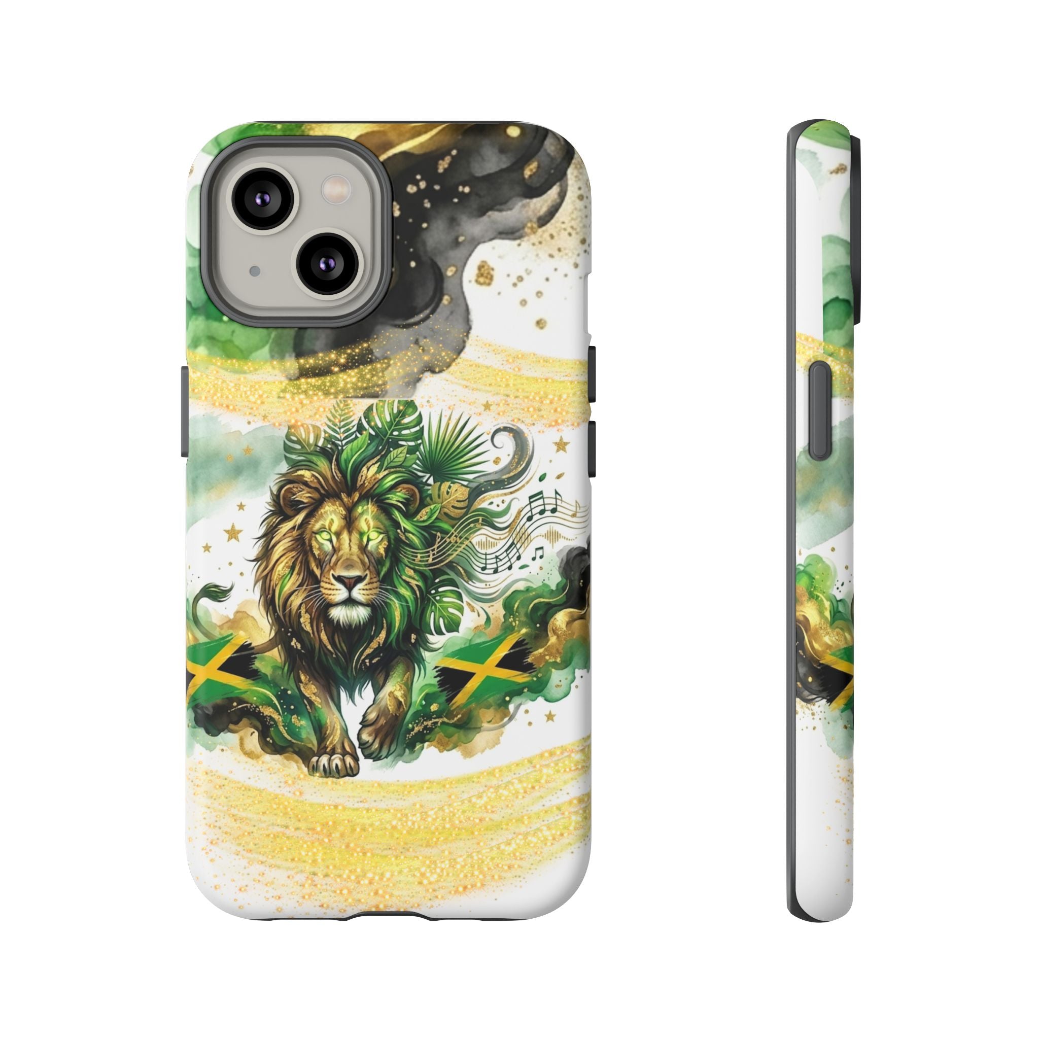 Reggae Lion Phone Case — Jamaican Flag Rasta Art Tough Phone Cover