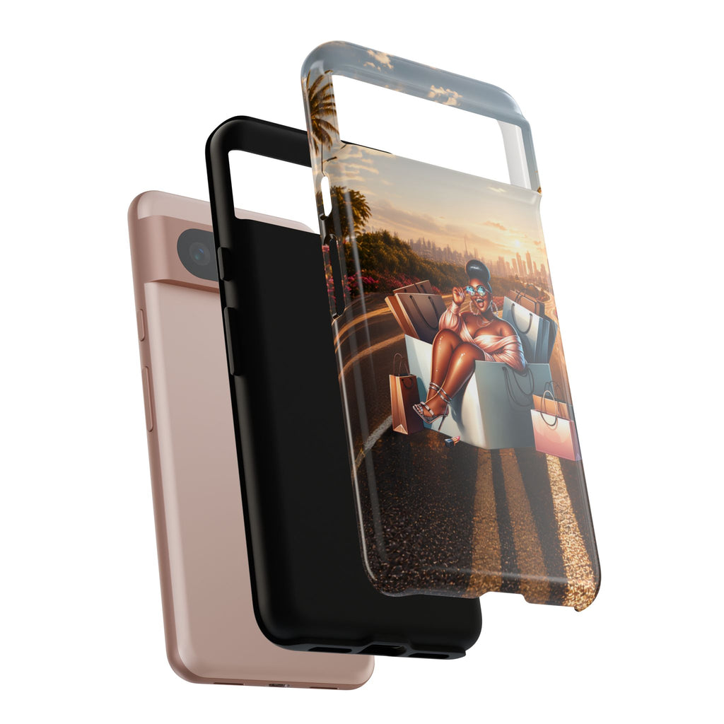 Phone Case — Chic Shopper Illustration on Cloud Background