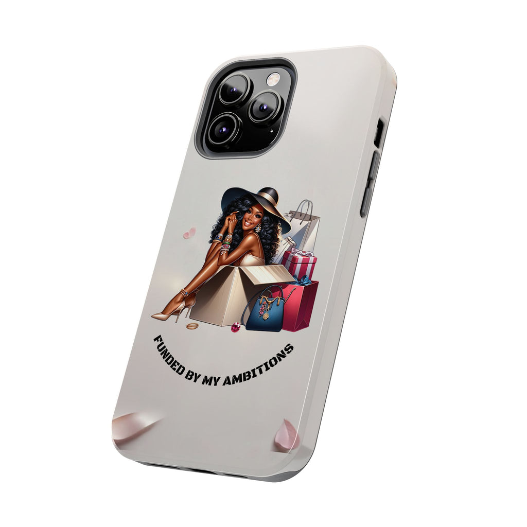 Chic Shopper Tough Phone Case — Stylish Black Woman with Shopping Bags