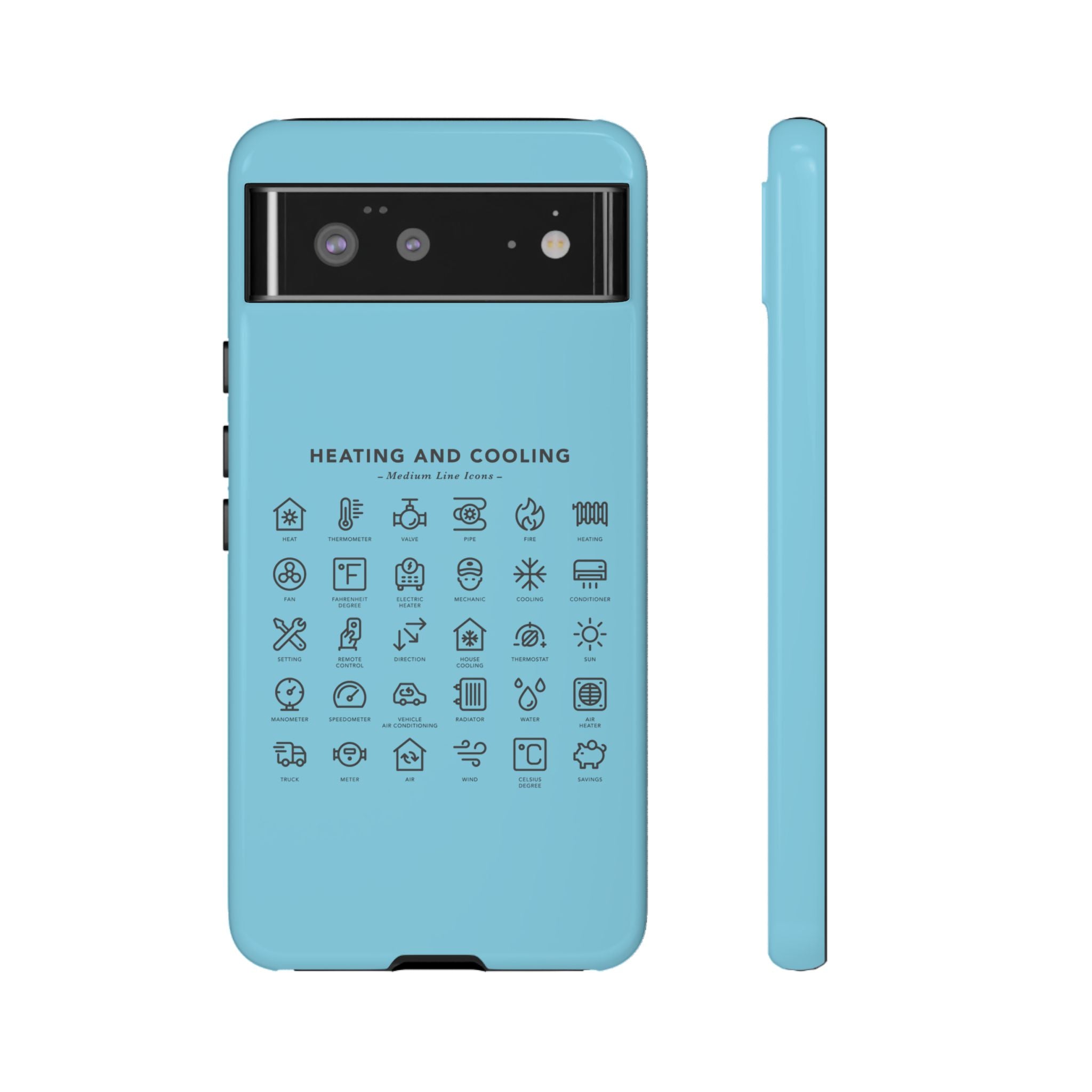 Heating and Cooling Icons Phone Case – HVAC Technician Protective Phone Cover