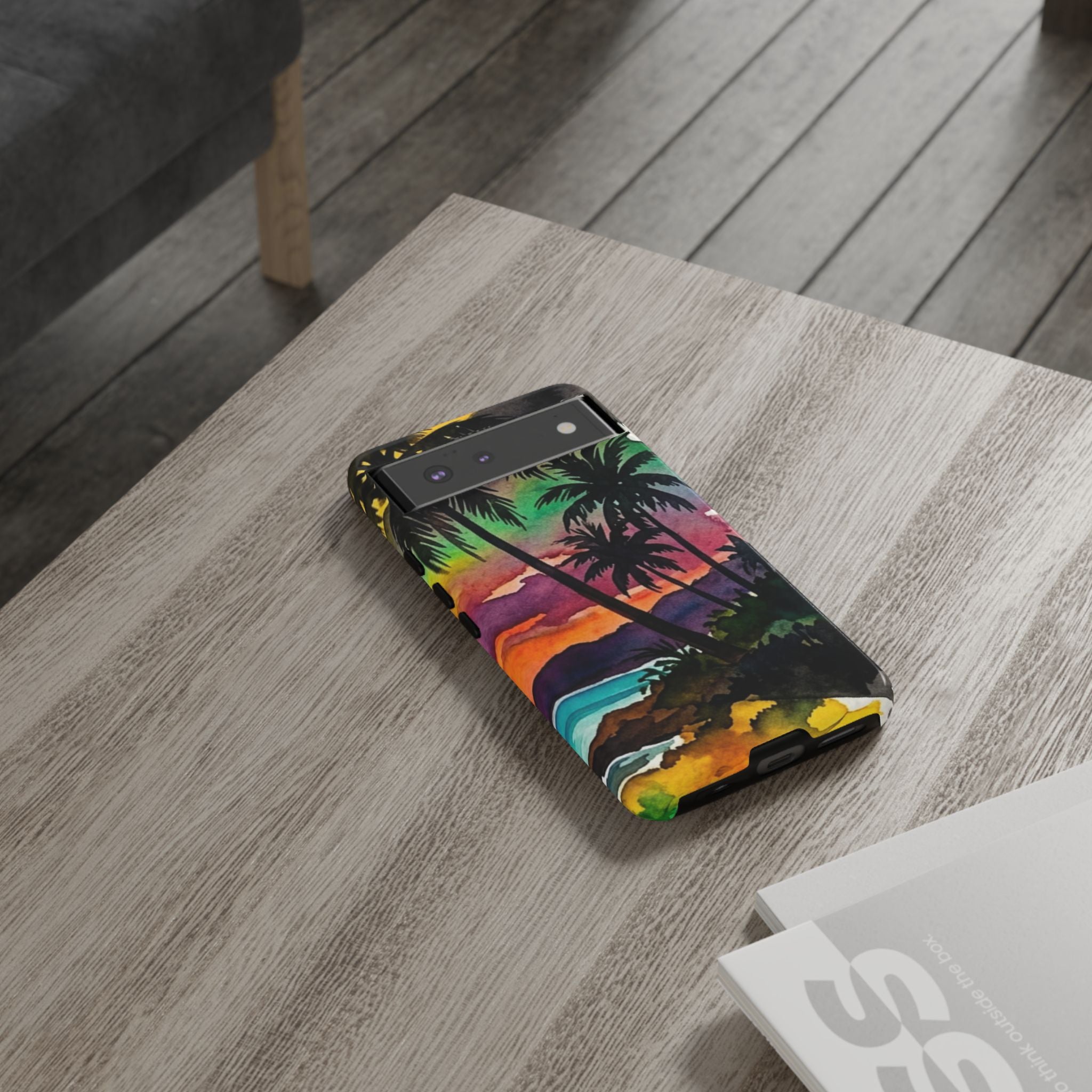 Tropical Sunset Phone Case – Palm Tree Beach Protective Cover