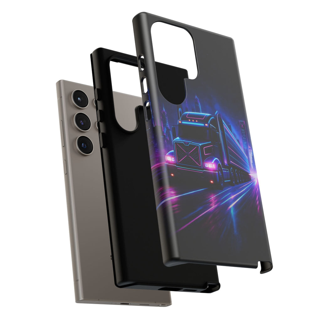 Neon Retro Rig Phone Case — Trucker Semi Truck Nightscape Protective Case
