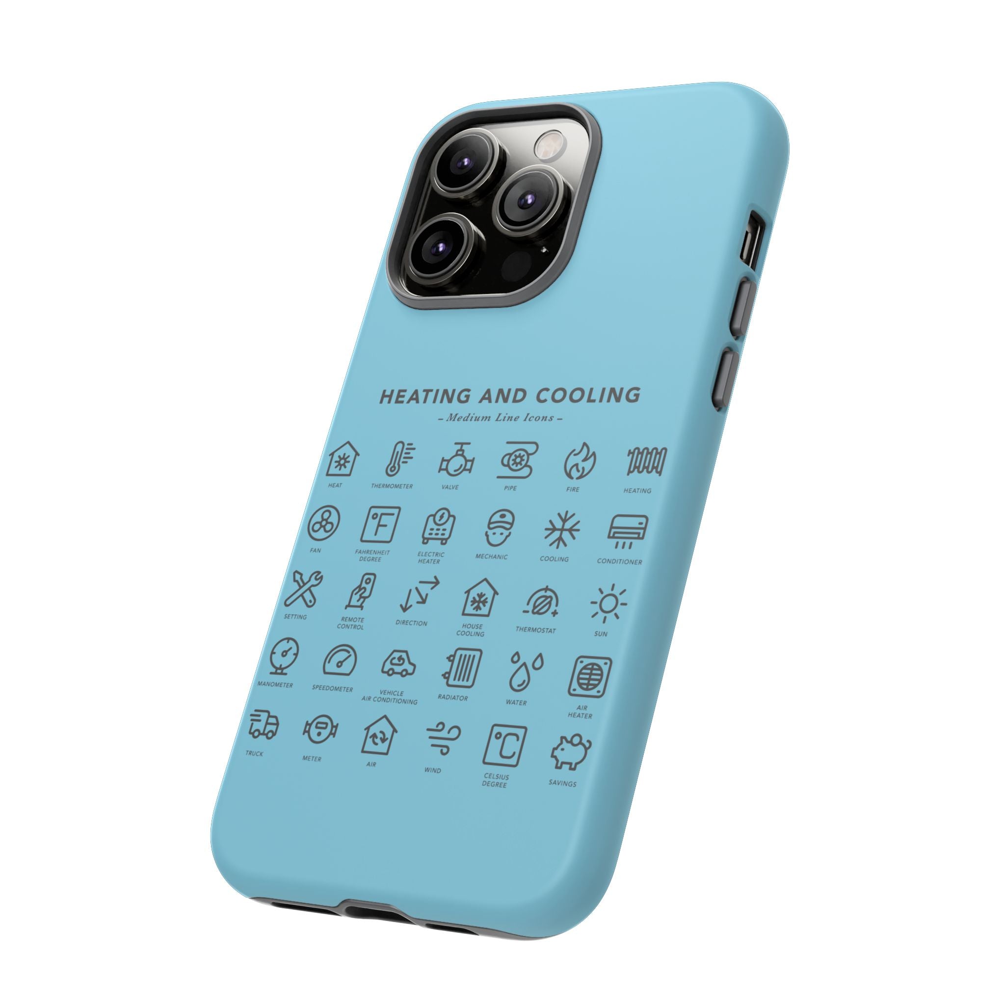 Heating and Cooling Icons Phone Case – HVAC Technician Protective Phone Cover