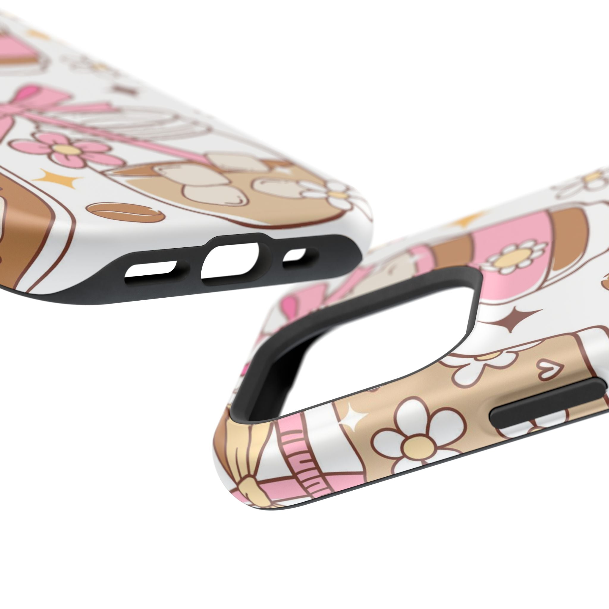Cute Pink Coffee & Latte Pattern Impact Phone Case