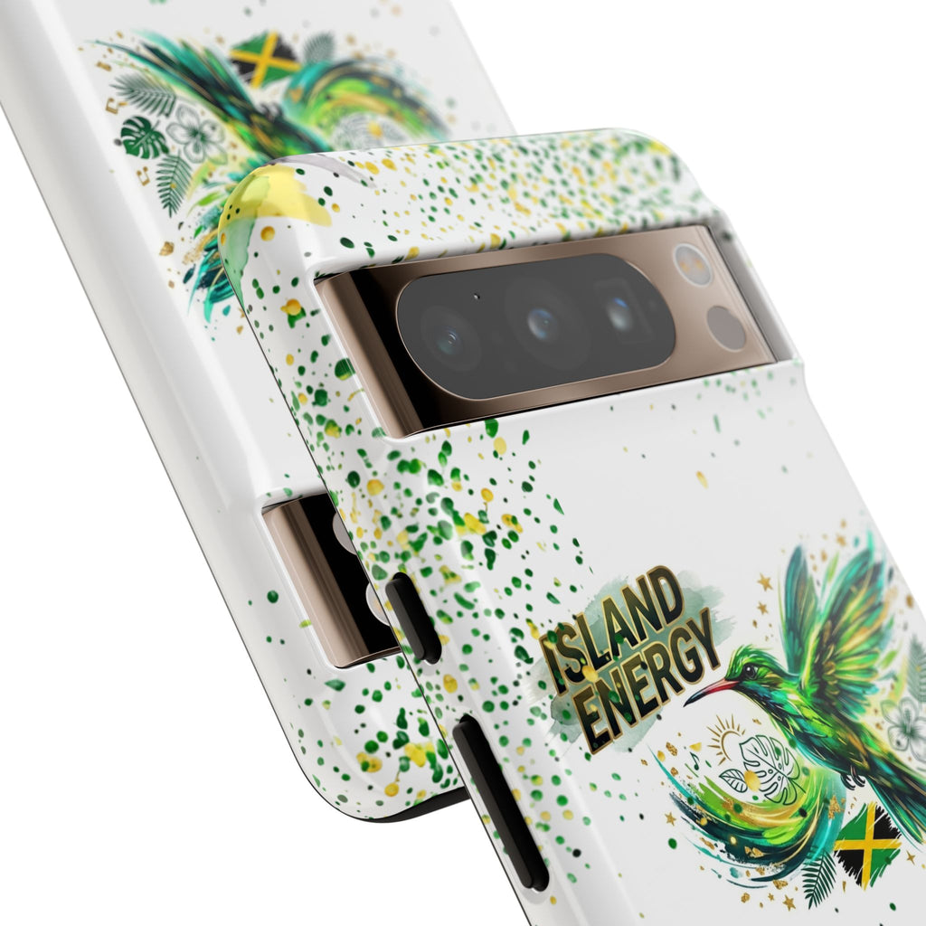 Island Energy Tough Phone Case — Colorful Hummingbird & Tropical Sunset Protective Cover
