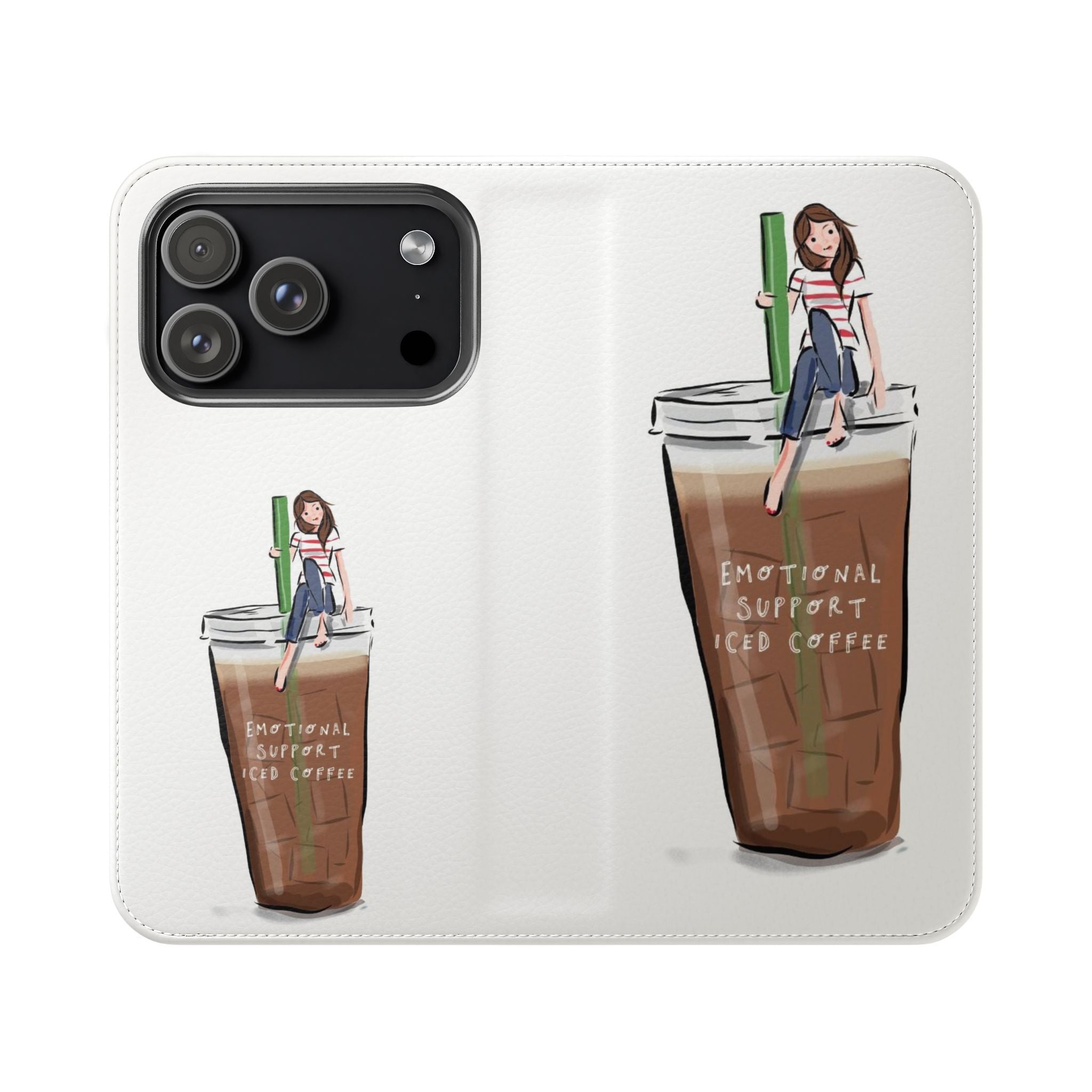 Flip Case — "Emotional Support Iced Coffee" Phone Wallet Case