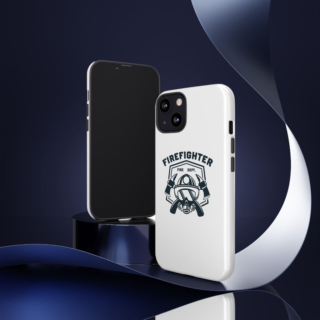 Firefighter Tough Phone Case — Fire Dept Helmet & Axes Protective Cover