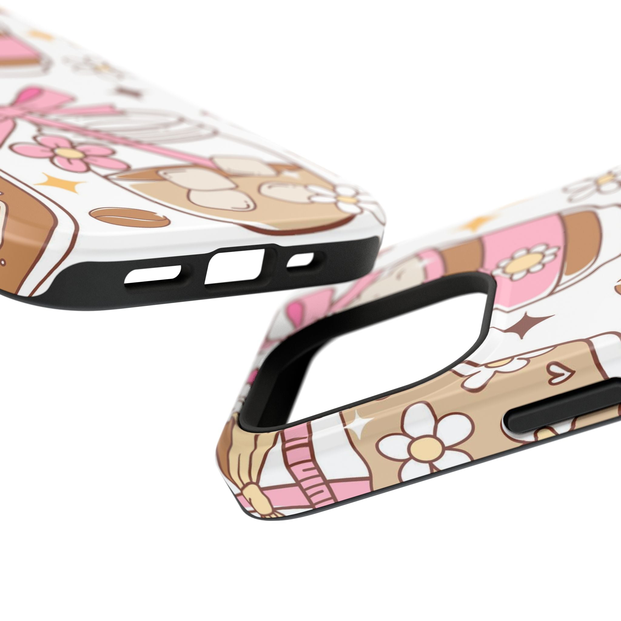 Cute Pink Coffee & Latte Pattern Impact Phone Case