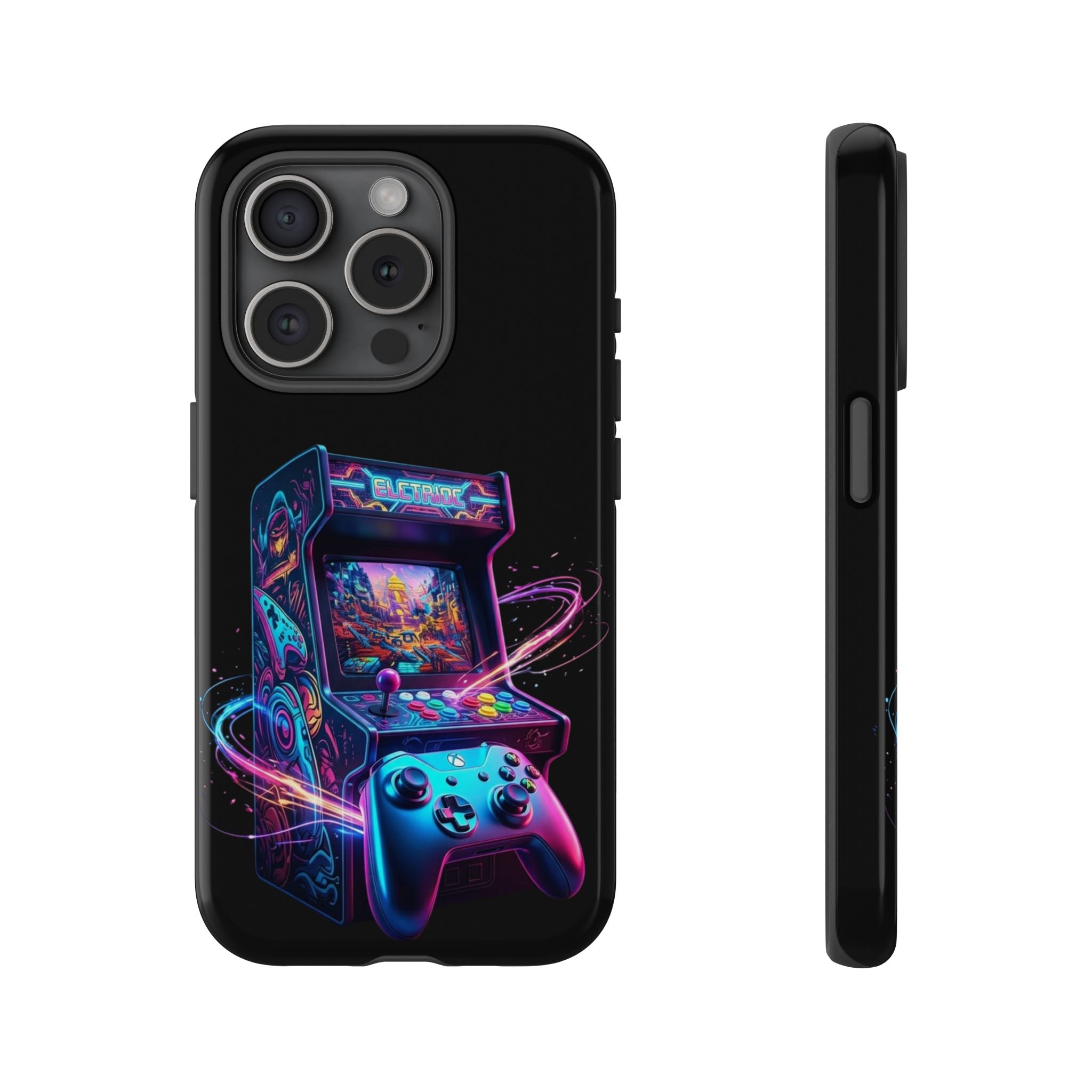 Retro Arcade Phone Case — Neon Gaming Controller Design
