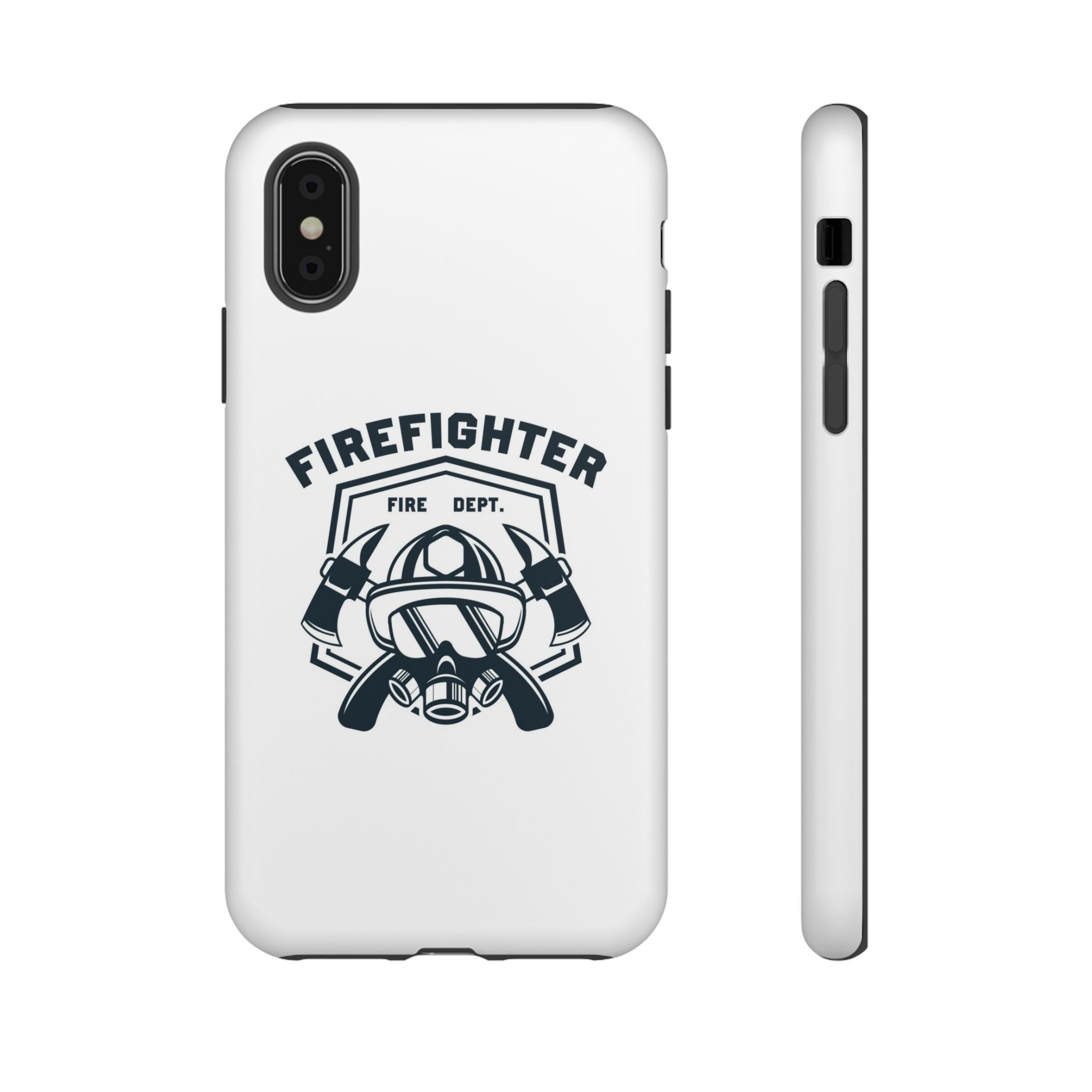 Firefighter Tough Phone Case — Fire Dept Helmet & Axes Protective Cover