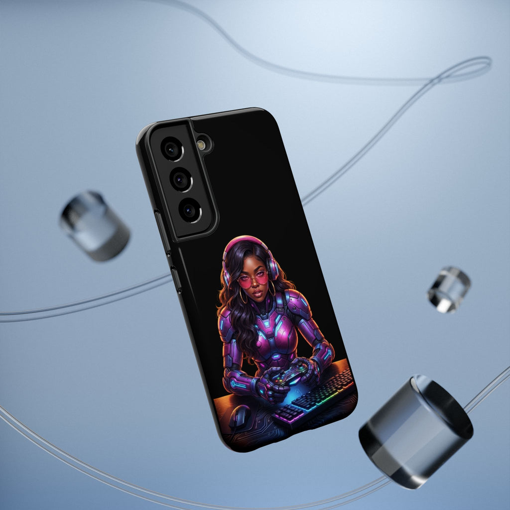 Gamer Girl Cyber Armor Phone Case — Impact‑Resistant Protective Cover