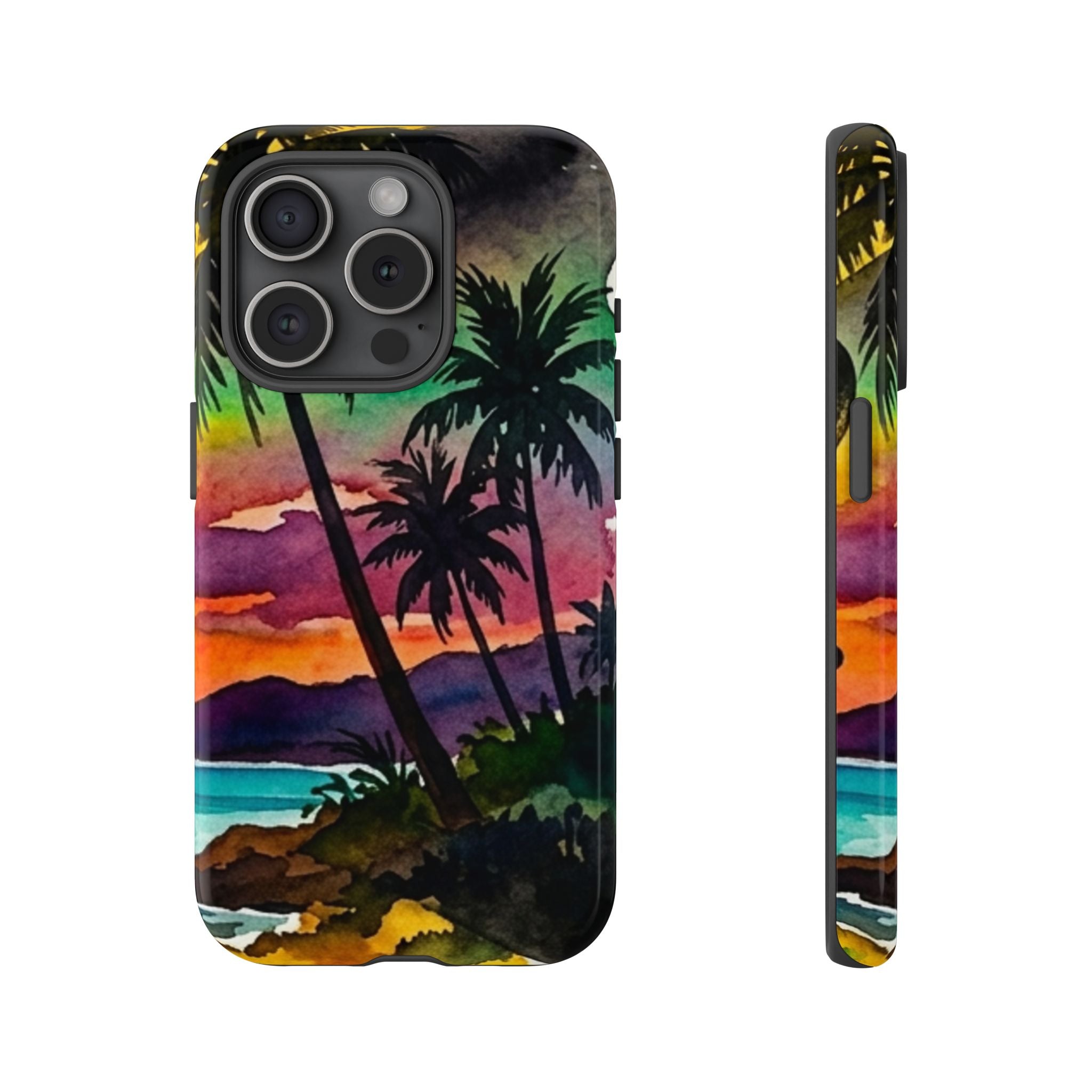 Tropical Sunset Phone Case – Palm Tree Beach Protective Cover