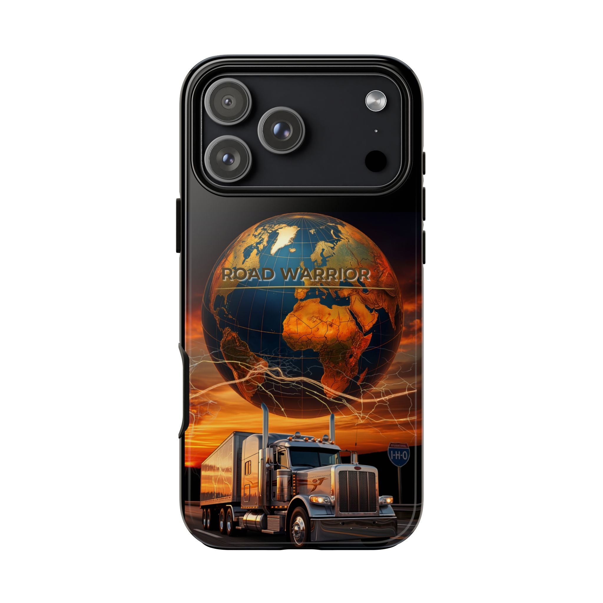 Truck Driver Phone Case — 'Global Road Warrior' Semi Truck Globe Tough Phone Cover