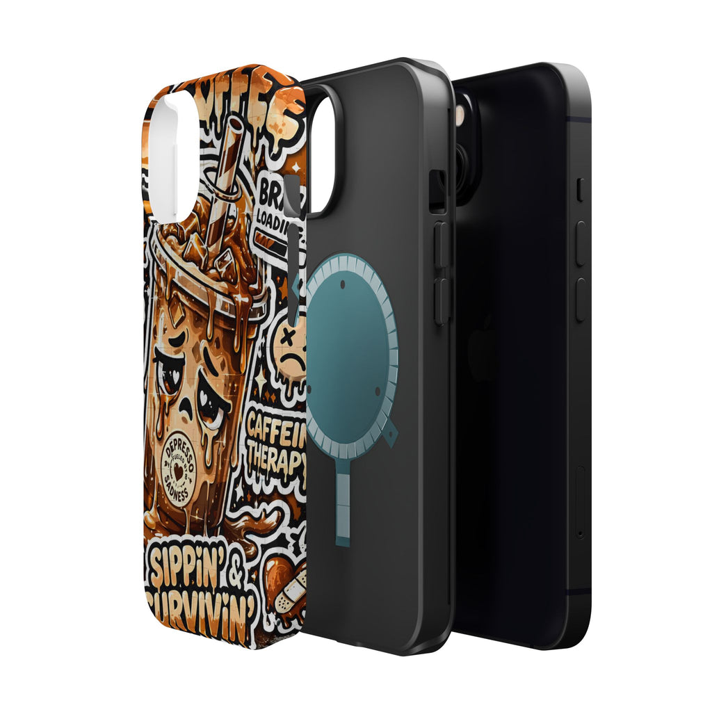 Iced Coffee Phone Case — “Sippin' & Survivin'” Magnetic Impact-Resistant Case