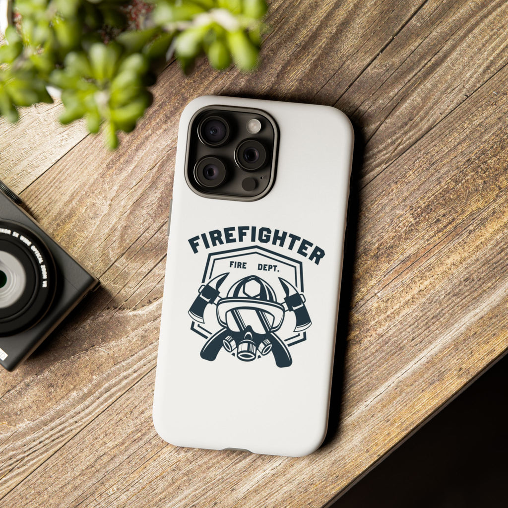 Firefighter Tough Phone Case — Fire Dept Helmet & Axes Protective Cover