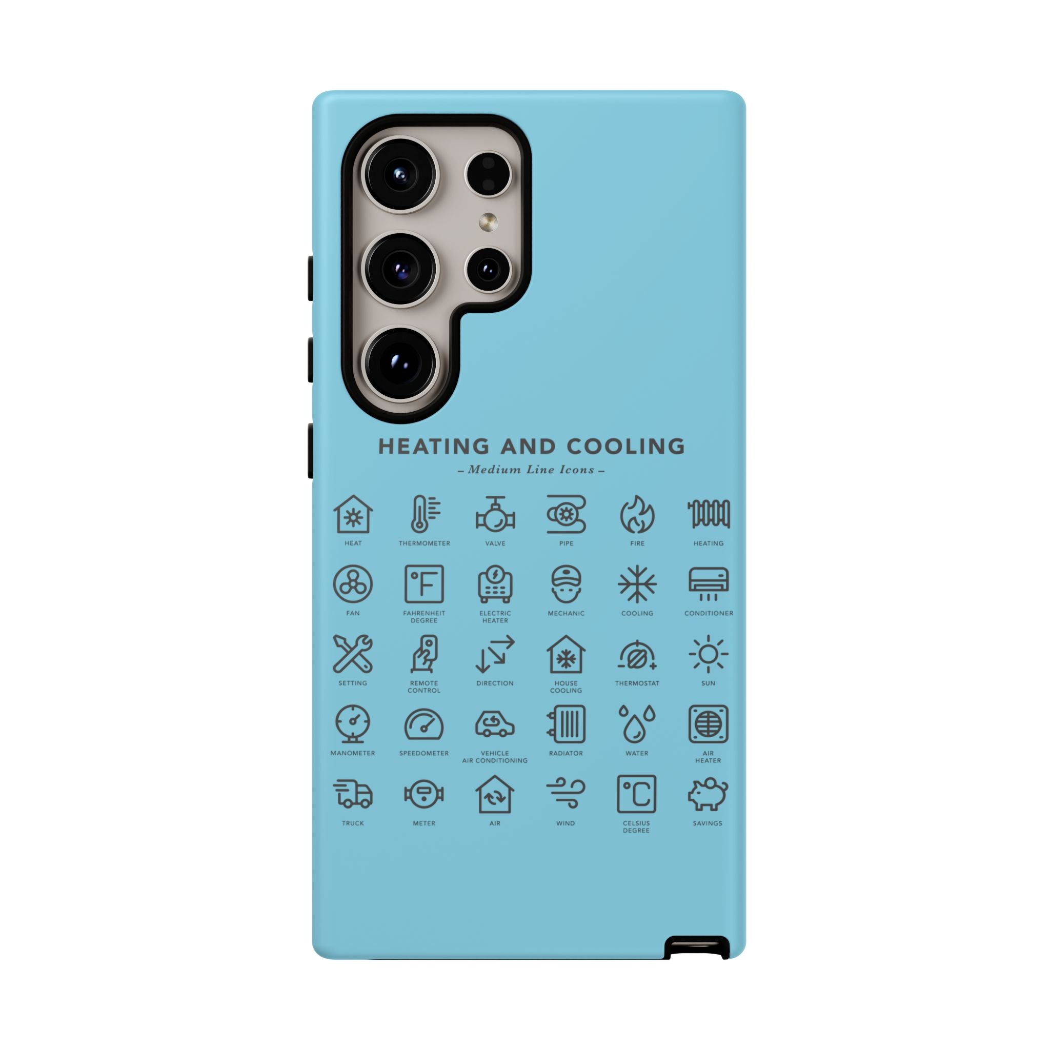 Heating and Cooling Icons Phone Case – HVAC Technician Protective Phone Cover