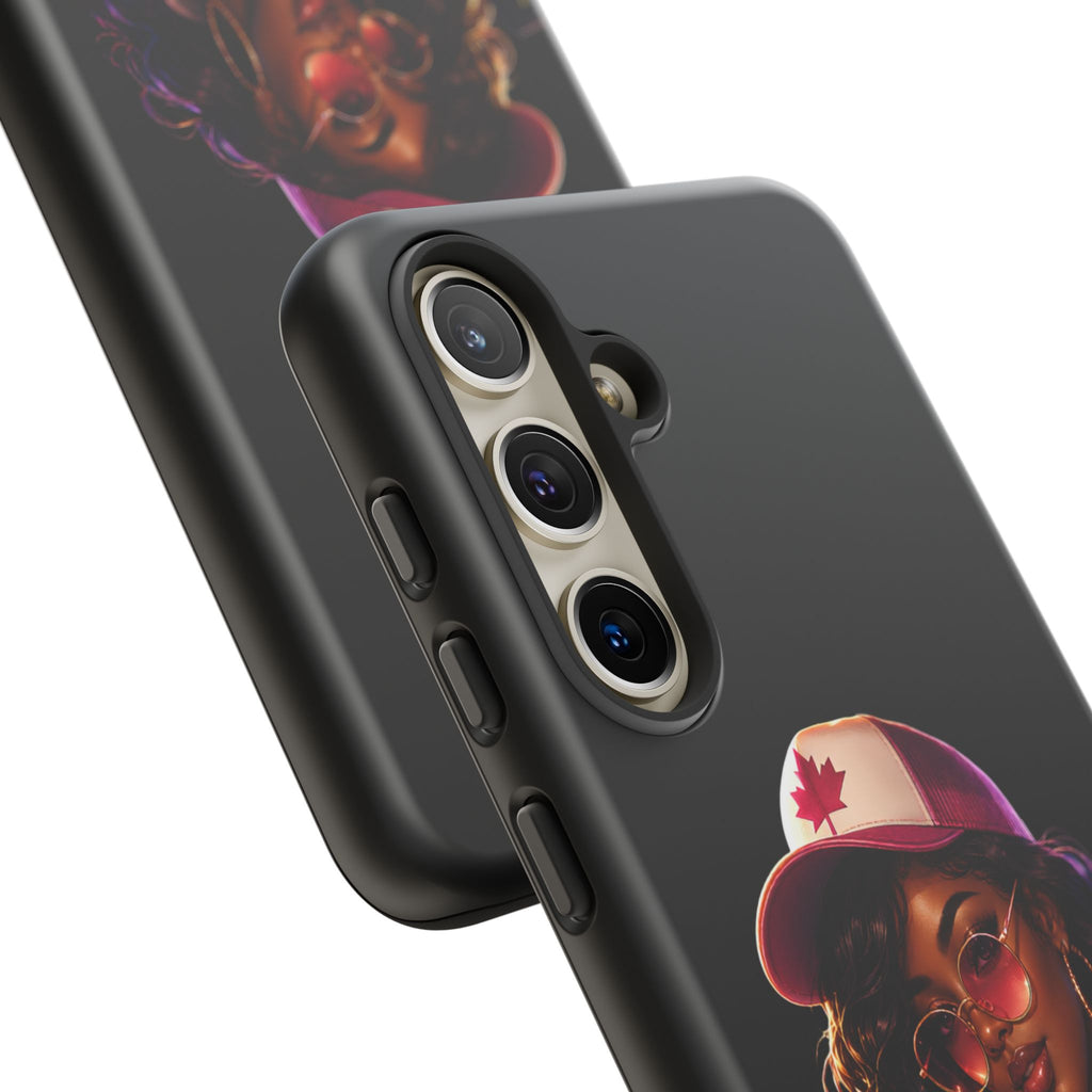 Phone Case - Cool Urban Woman with Headphones & Maple Hat