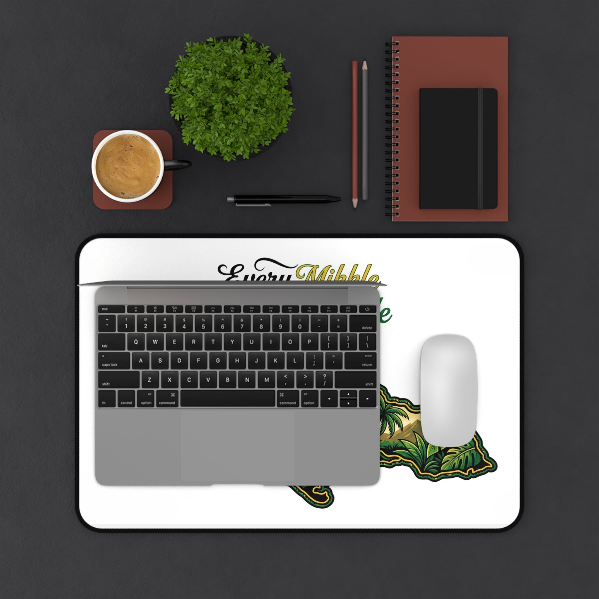 Jamaica Map Desk Mat — "Every Muckle Mek A Mukkle" Tropical Hummingbird Desk Mat