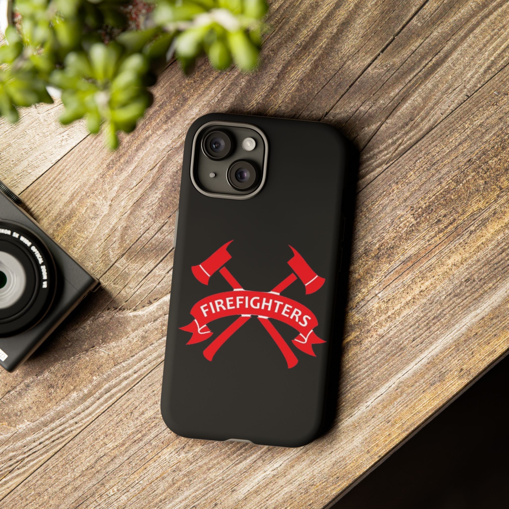 Firefighters Tough Phone Case — Red Crossed Axes Design