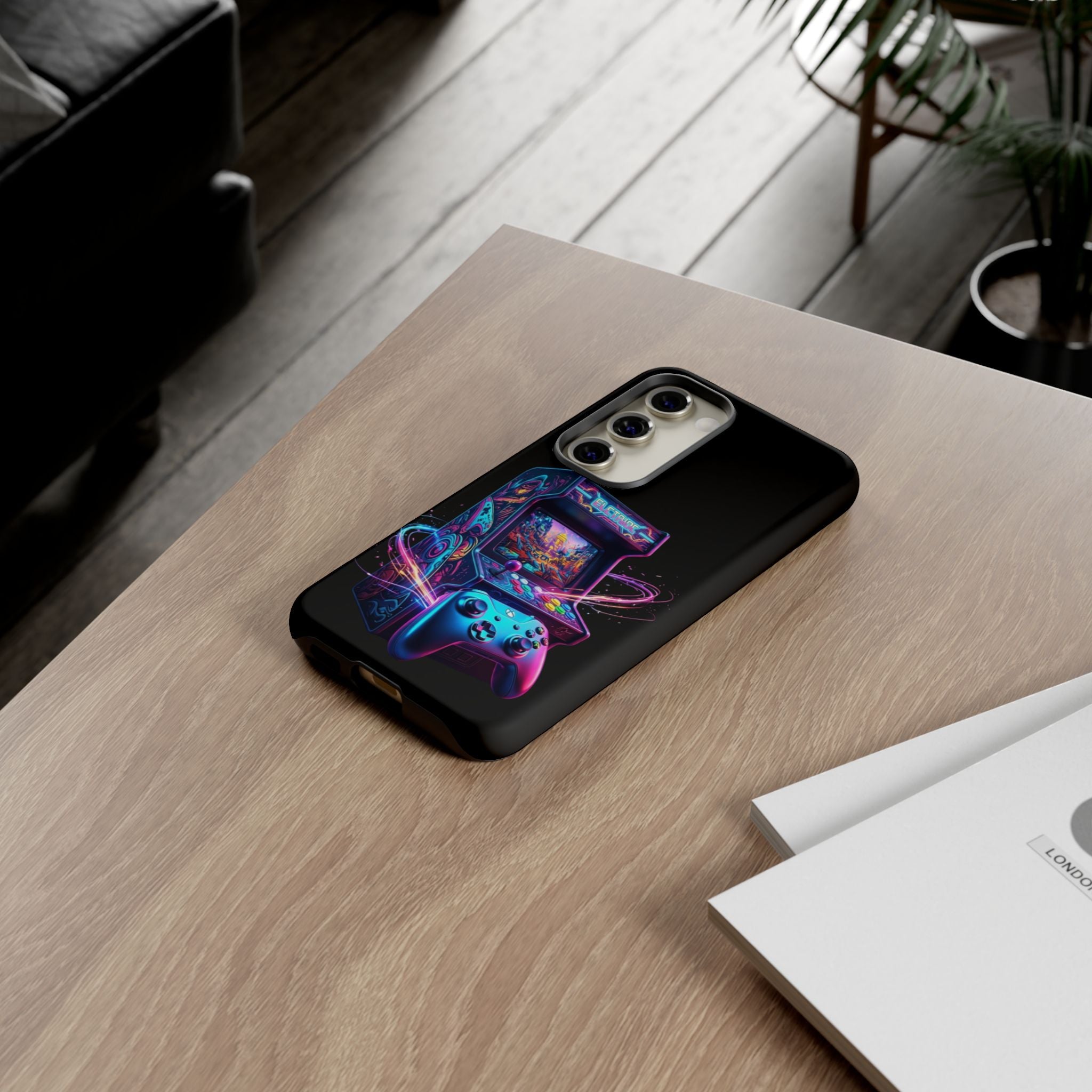 Retro Arcade Phone Case — Neon Gaming Controller Design