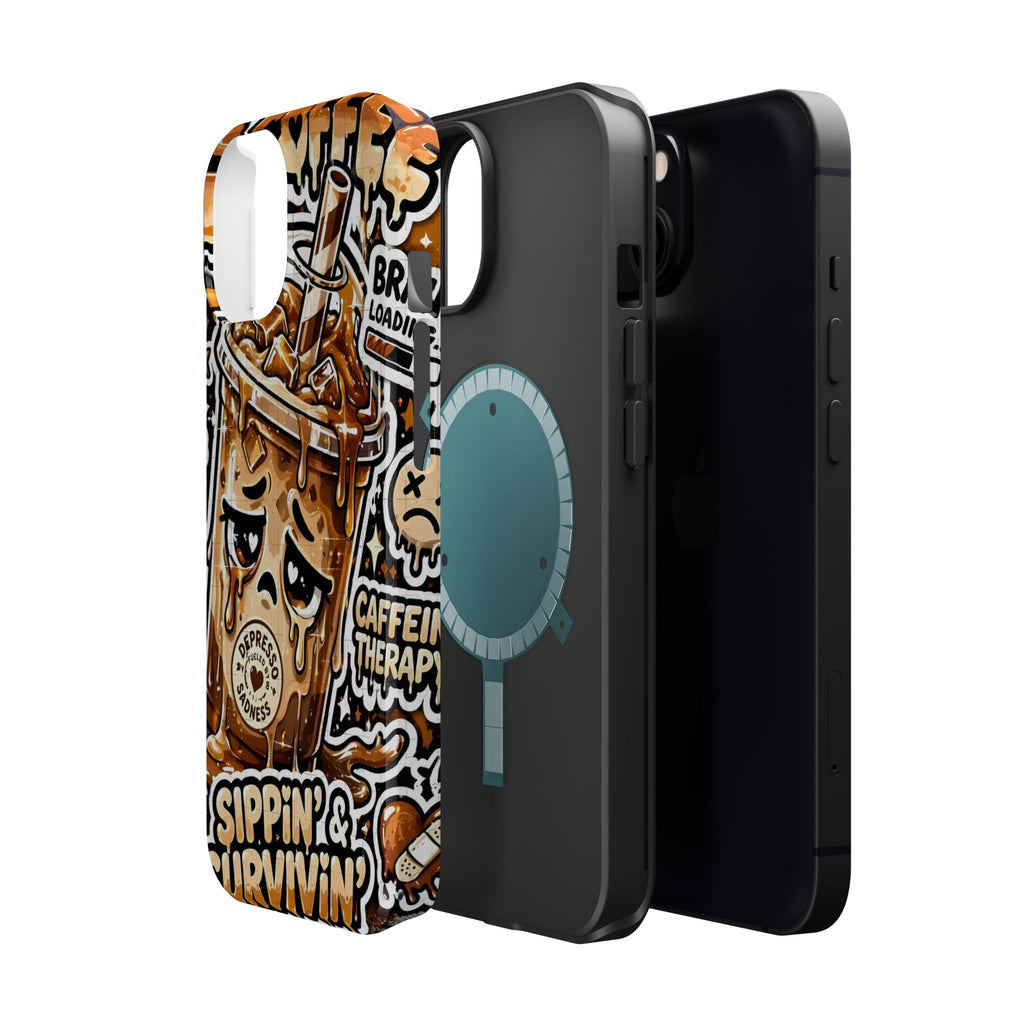Iced Coffee Phone Case — “Sippin' & Survivin'” Magnetic Impact-Resistant Case