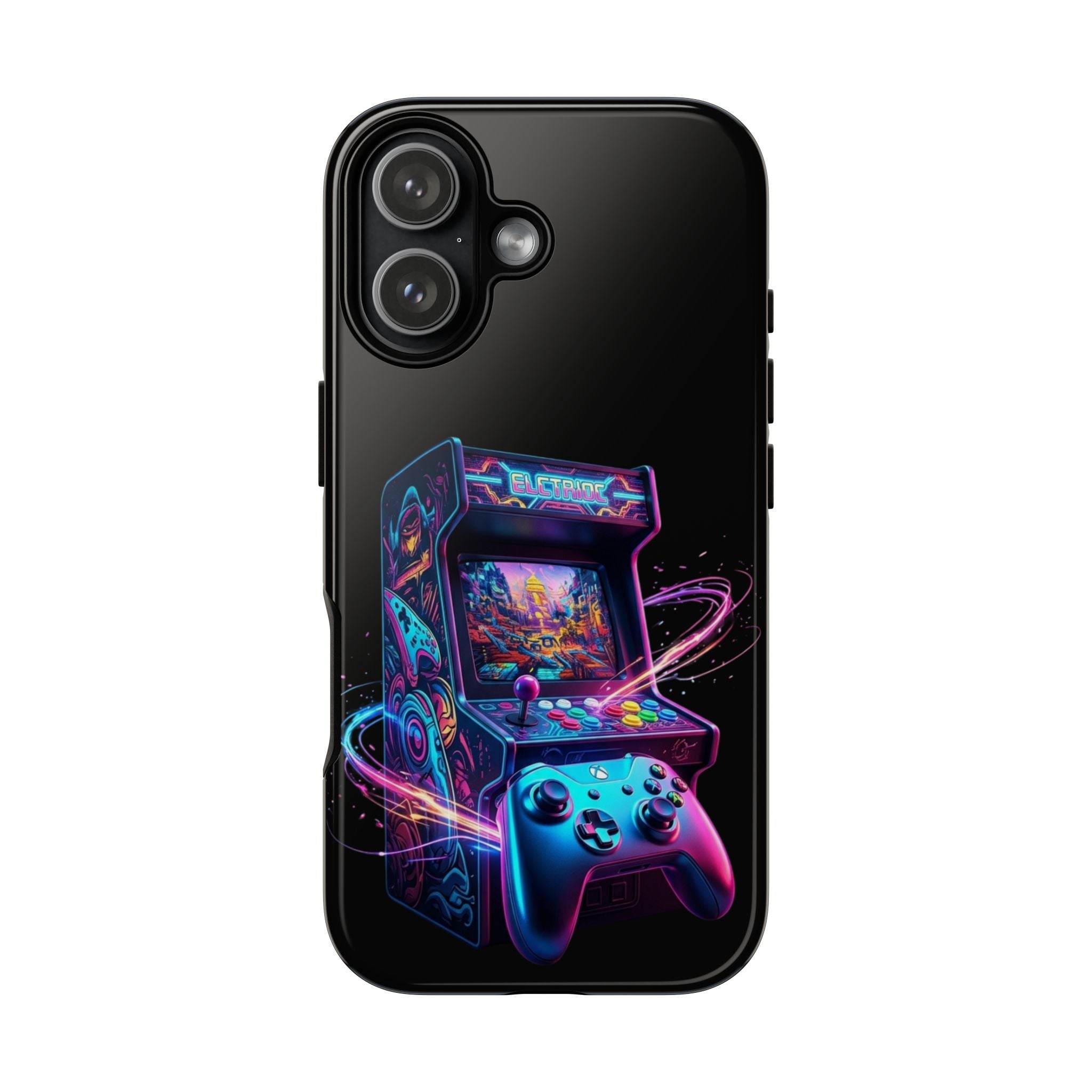 Retro Arcade Phone Case — Neon Gaming Controller Design