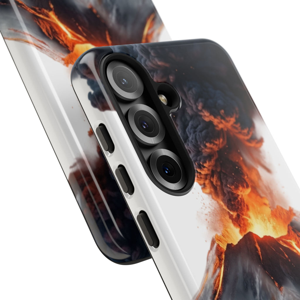 Volcano Eruption Tough Phone Case — Fiery Lava Protective Cover
