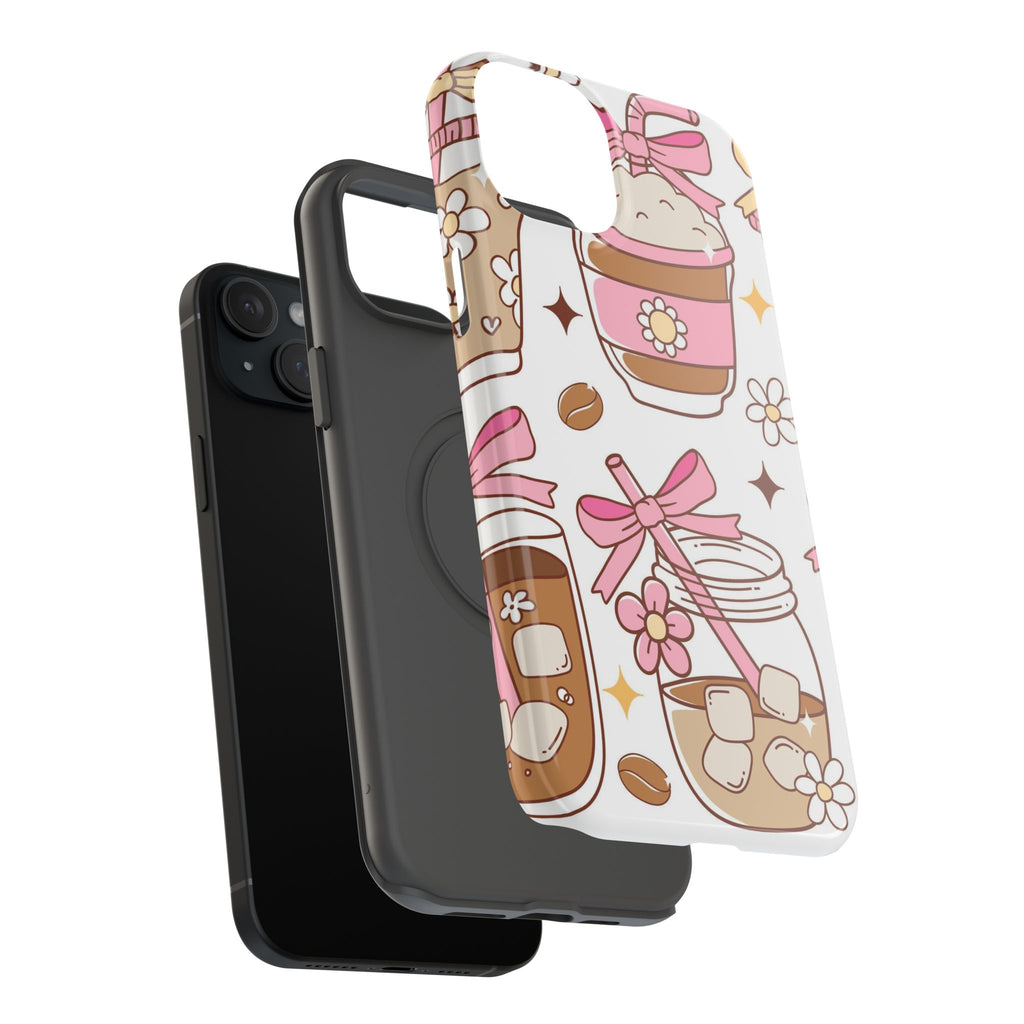 Cute Pink Coffee & Latte Pattern Impact Phone Case