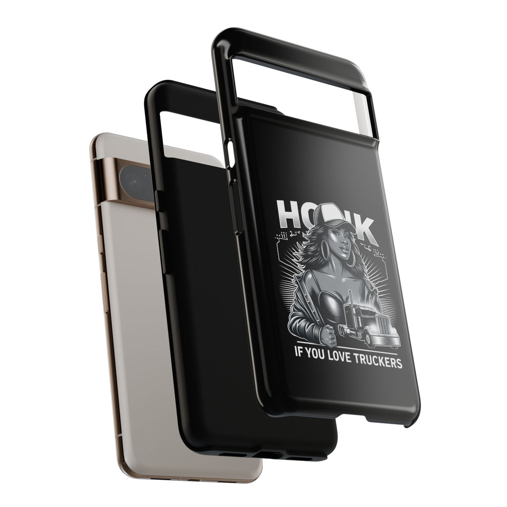 Phone Case — 'Honk' Trucker Girl Retro Semi Truck Protective Case