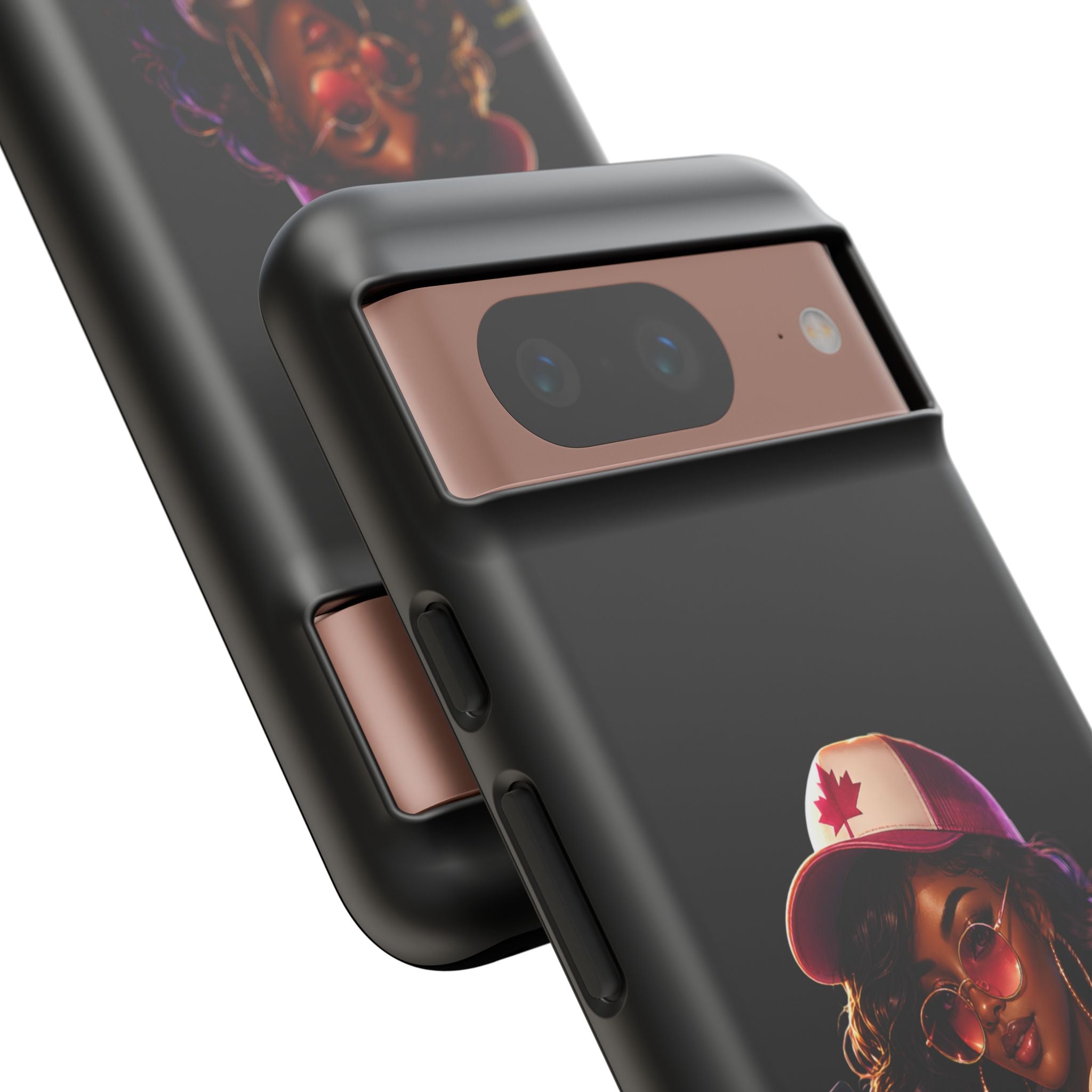 Phone Case — Stylish Urban Woman Design with Maple Cap