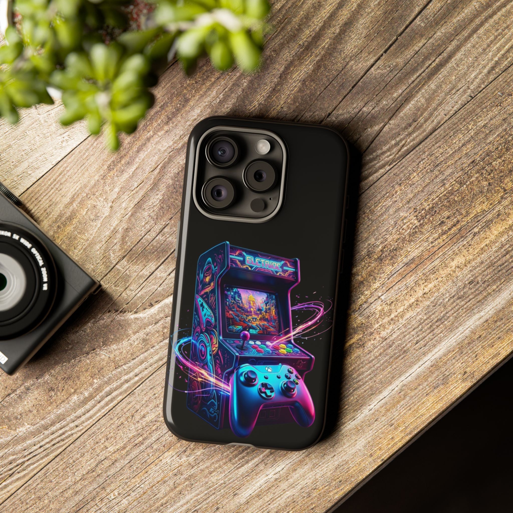Retro Arcade Phone Case — Neon Gaming Controller Design