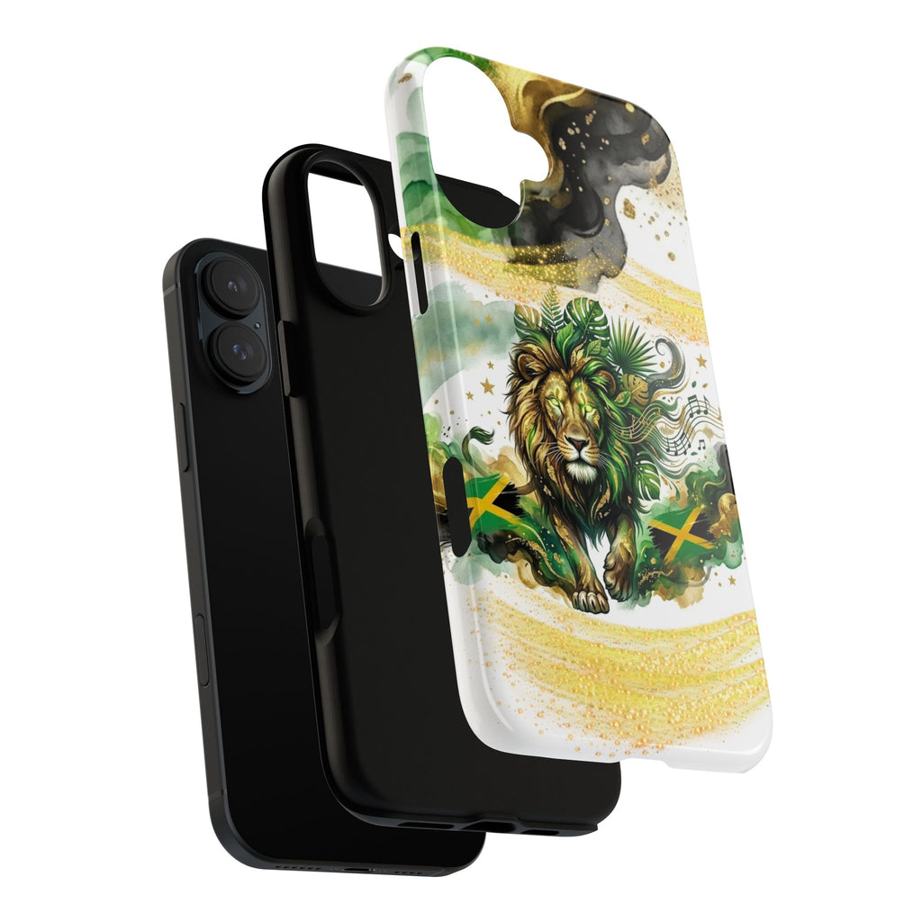 Reggae Lion Phone Case — Jamaican Flag Rasta Art Tough Phone Cover