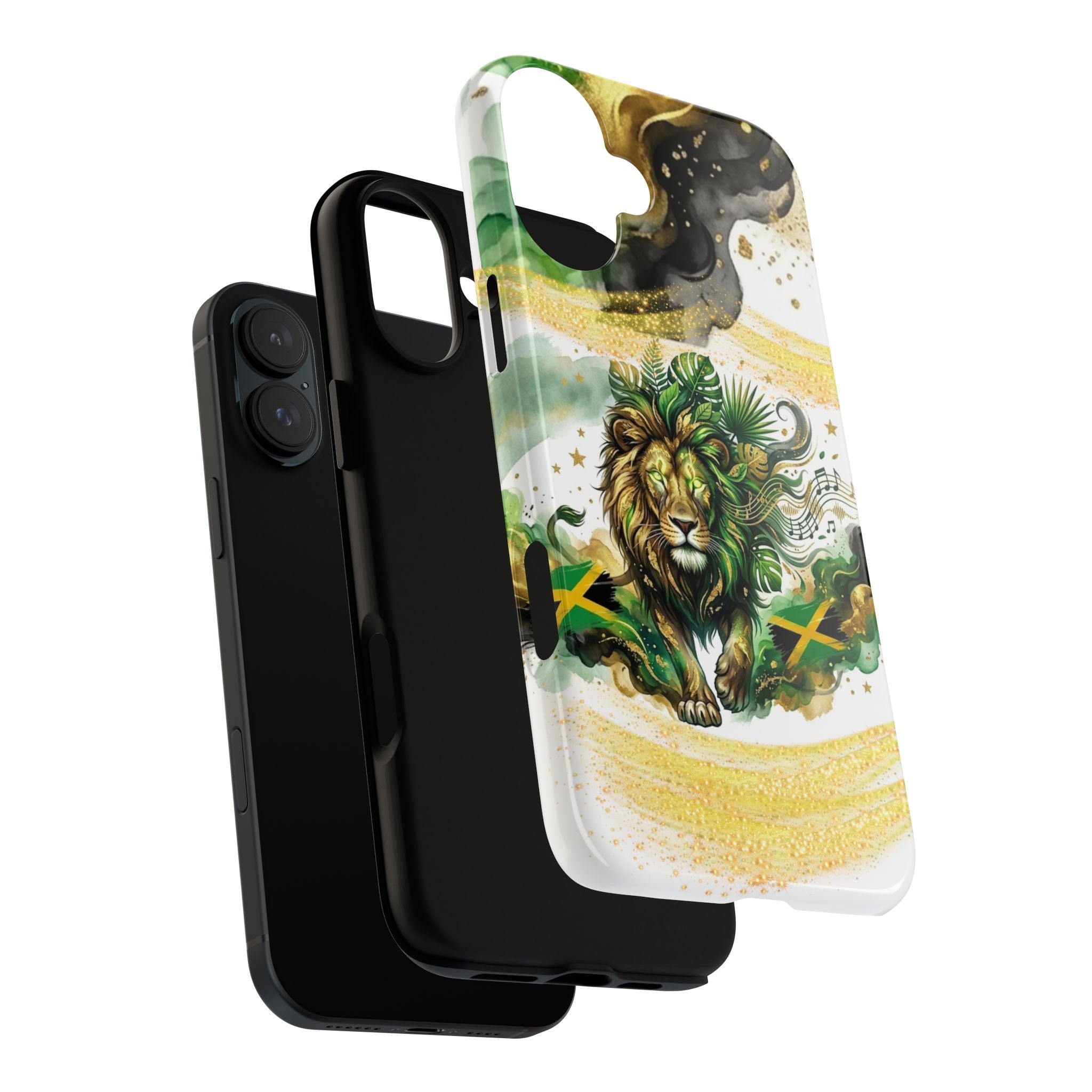 Reggae Lion Phone Case — Jamaican Flag Rasta Art Tough Phone Cover