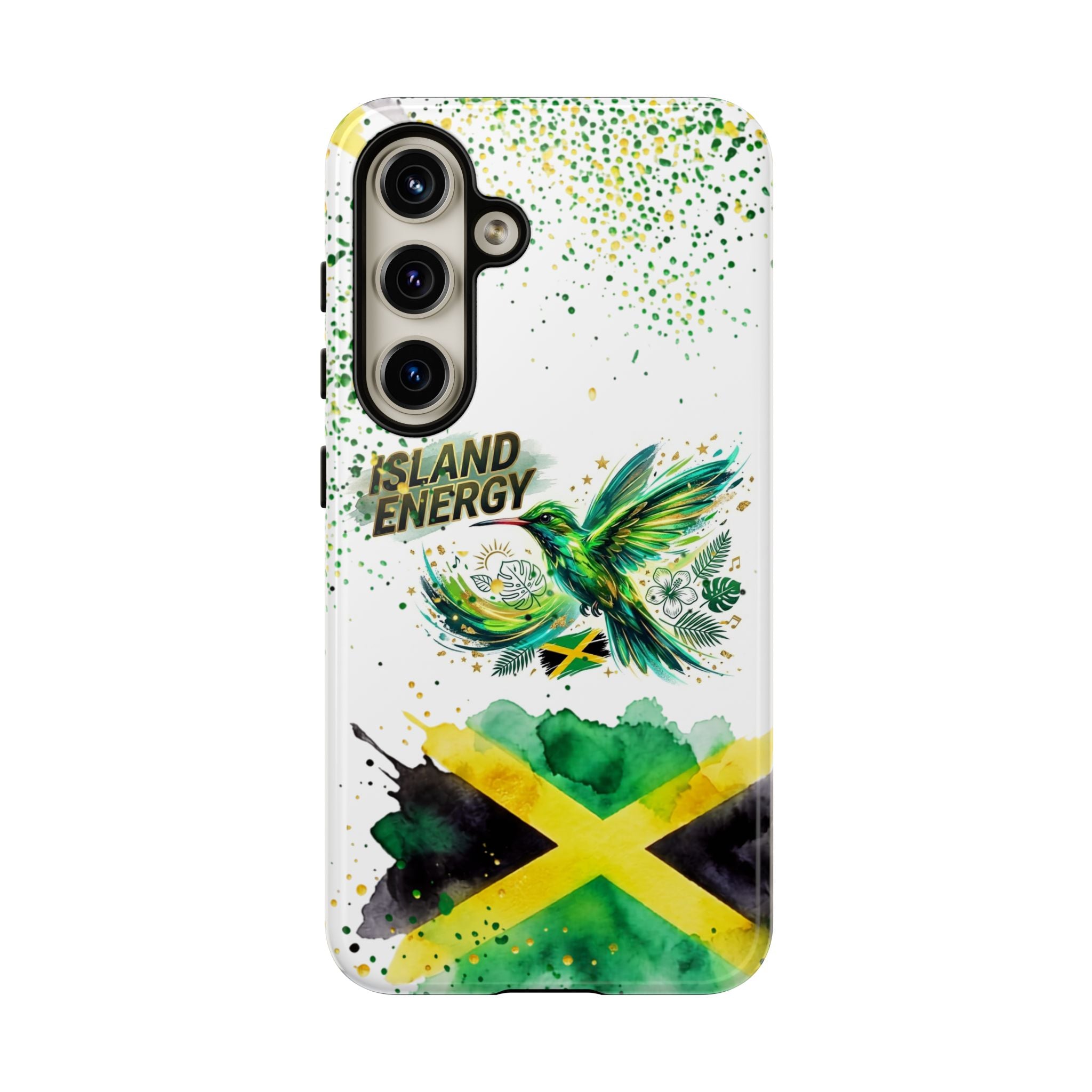 Island Energy Tough Phone Case — Colorful Hummingbird & Tropical Sunset Protective Cover