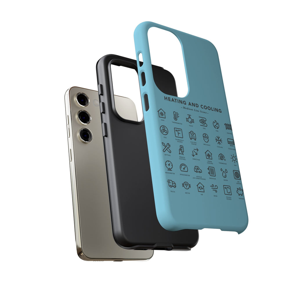 Heating and Cooling Icons Phone Case – HVAC Technician Protective Phone Cover
