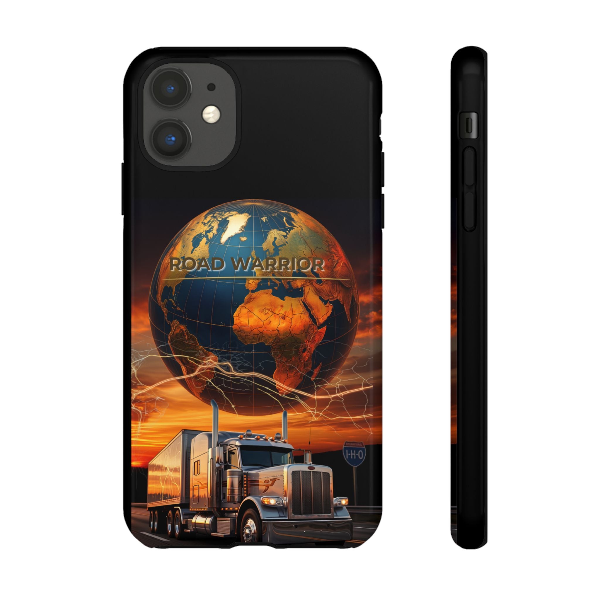 Truck Driver Phone Case — 'Global Road Warrior' Semi Truck Globe Tough Phone Cover