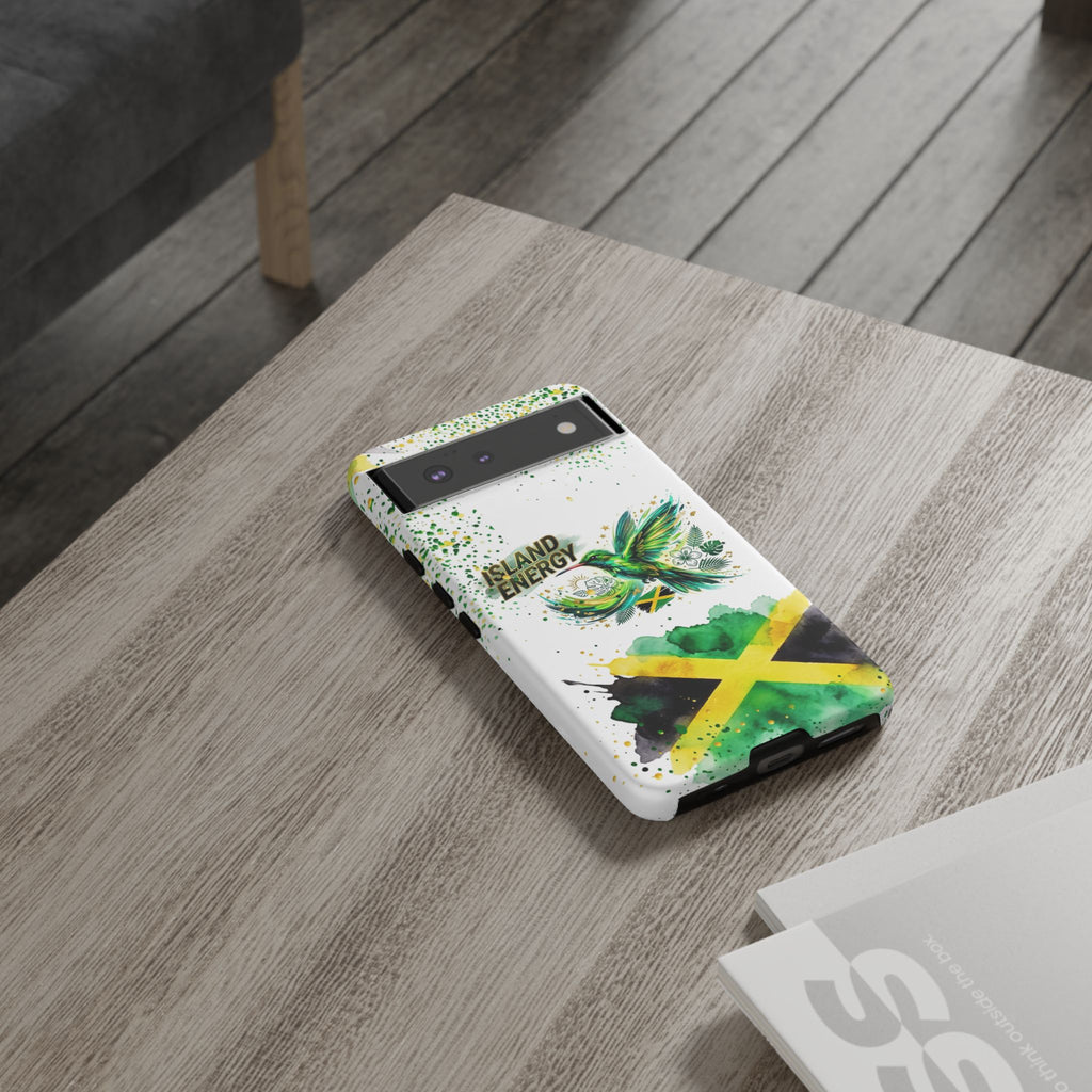 Island Energy Tough Phone Case — Colorful Hummingbird & Tropical Sunset Protective Cover