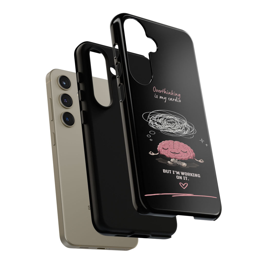 Phone Case — "Overthinking Is My Cardio" Cute Meditating Brain Protective Case